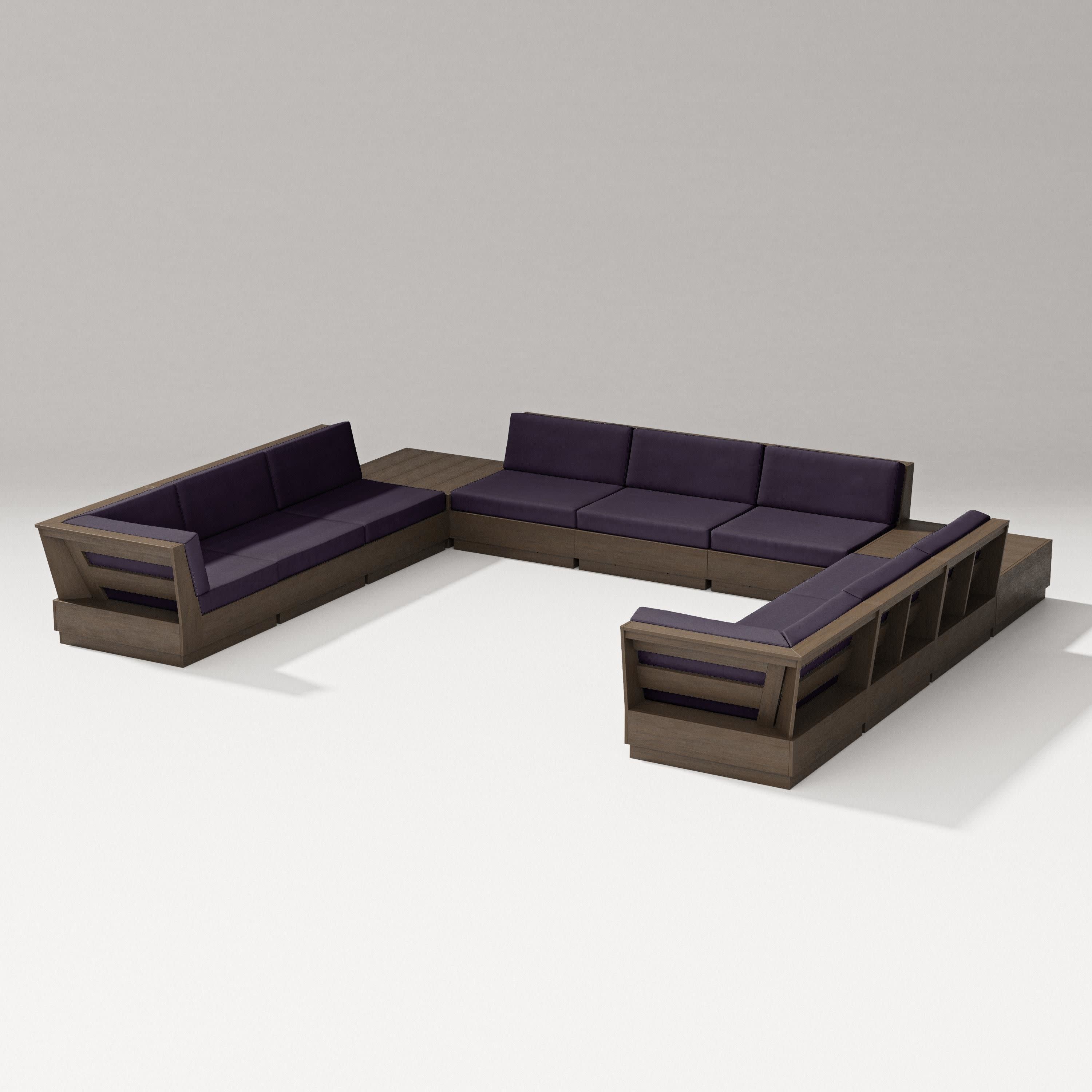 Elevate 11-Piece U-Shaped Sofa Sectional in Kona / Navy Linen