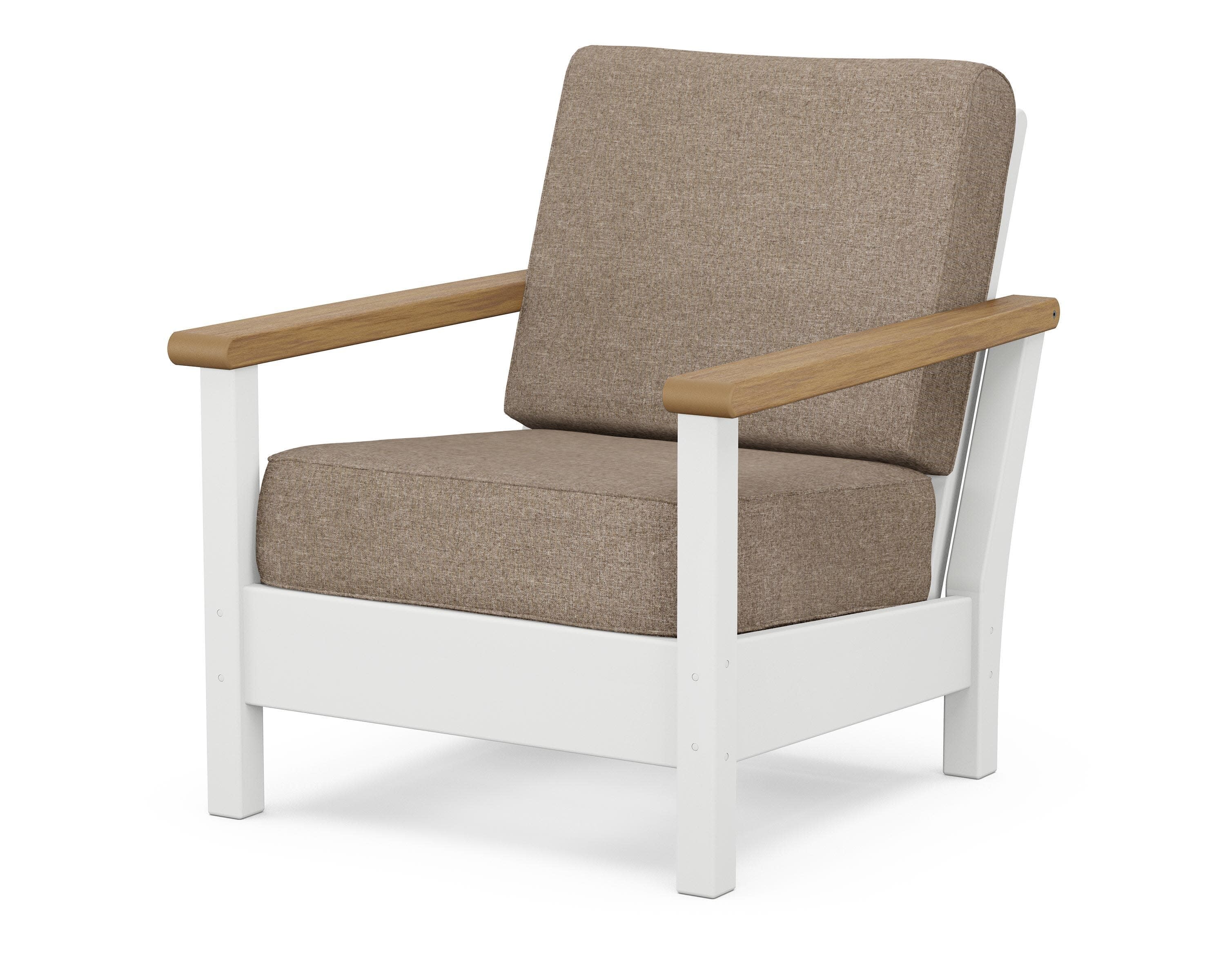 Harbour Deep Seating Chair in White / Natural / Spiced Burlap