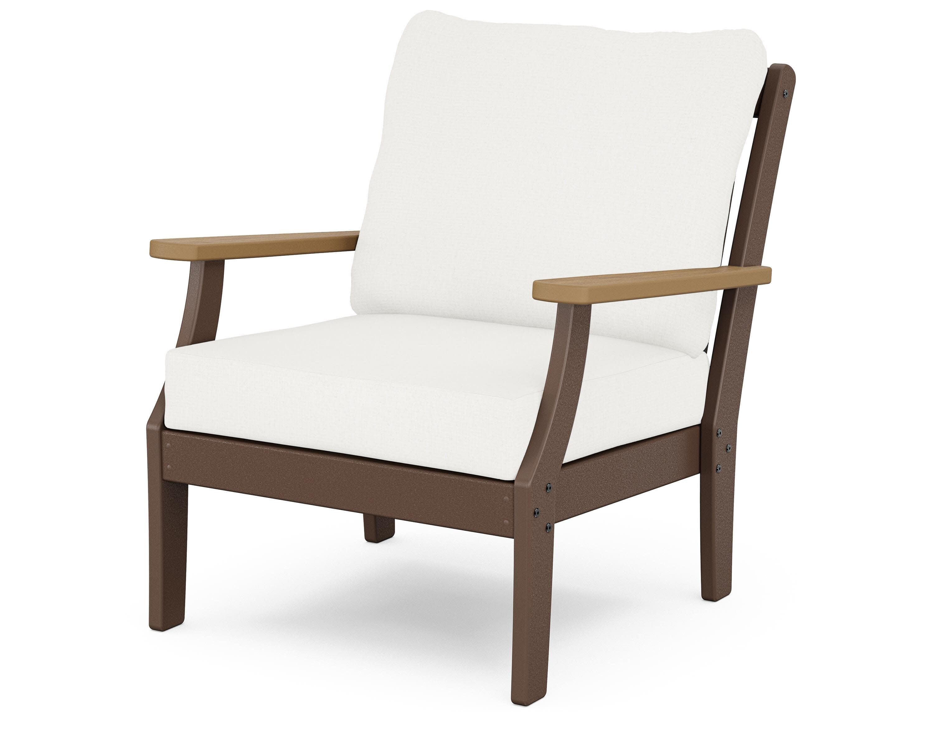 Braxton Deep Seating Chair in Mahogany / Natural / Natural Linen