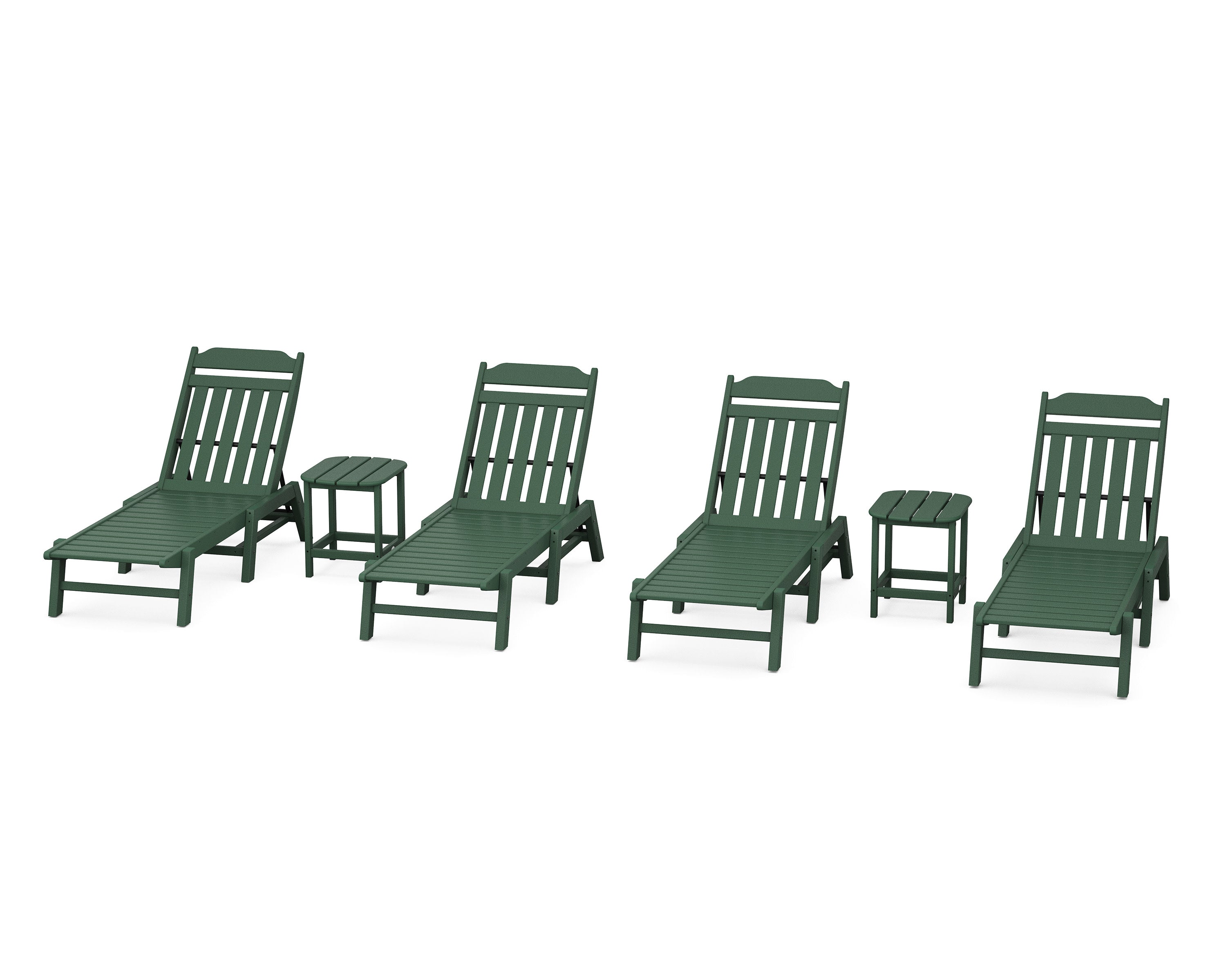 Cottage 6-Piece Chaise Set in Green