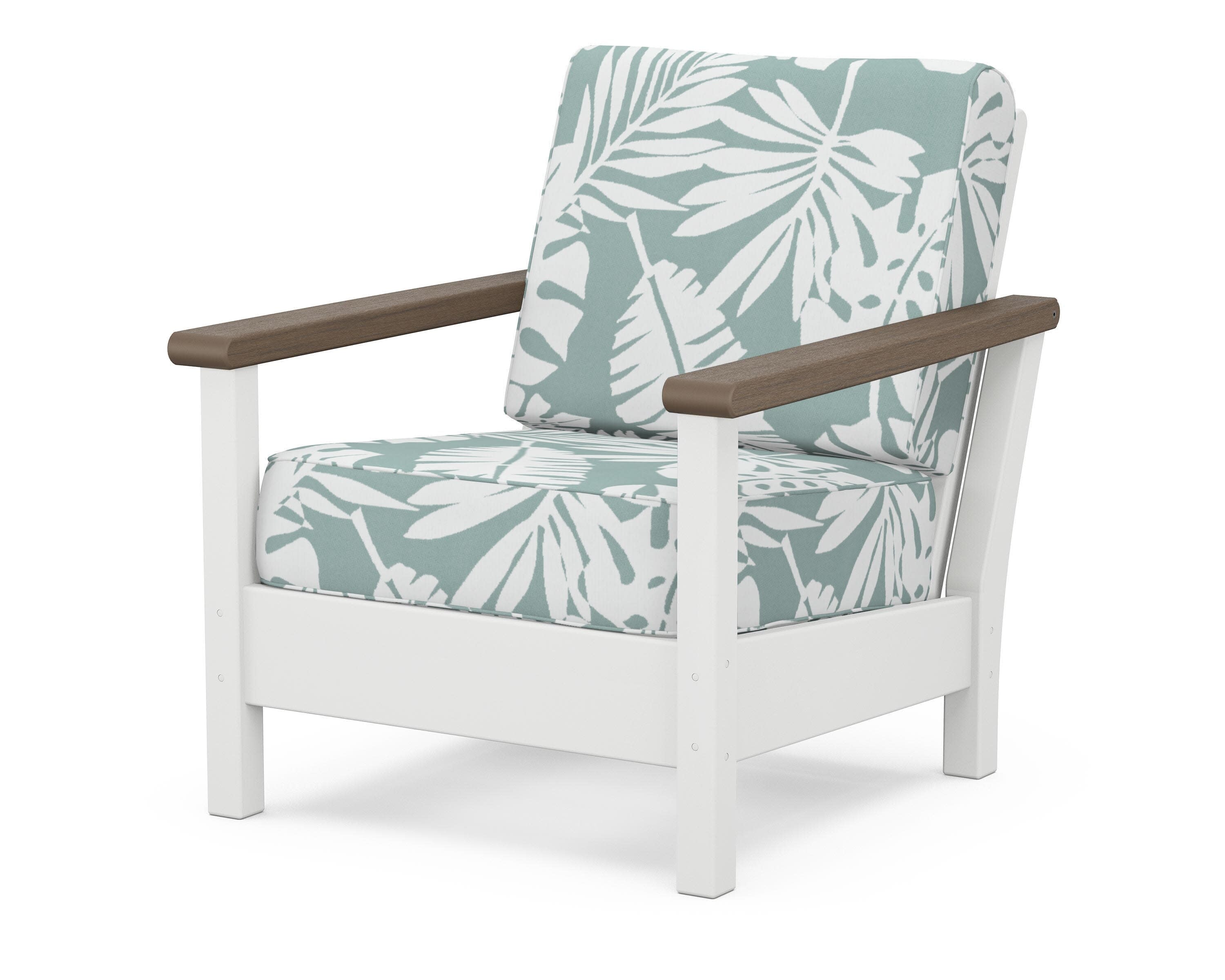 Harbour Deep Seating Chair in White / Kona / Leaf Glacier Spa