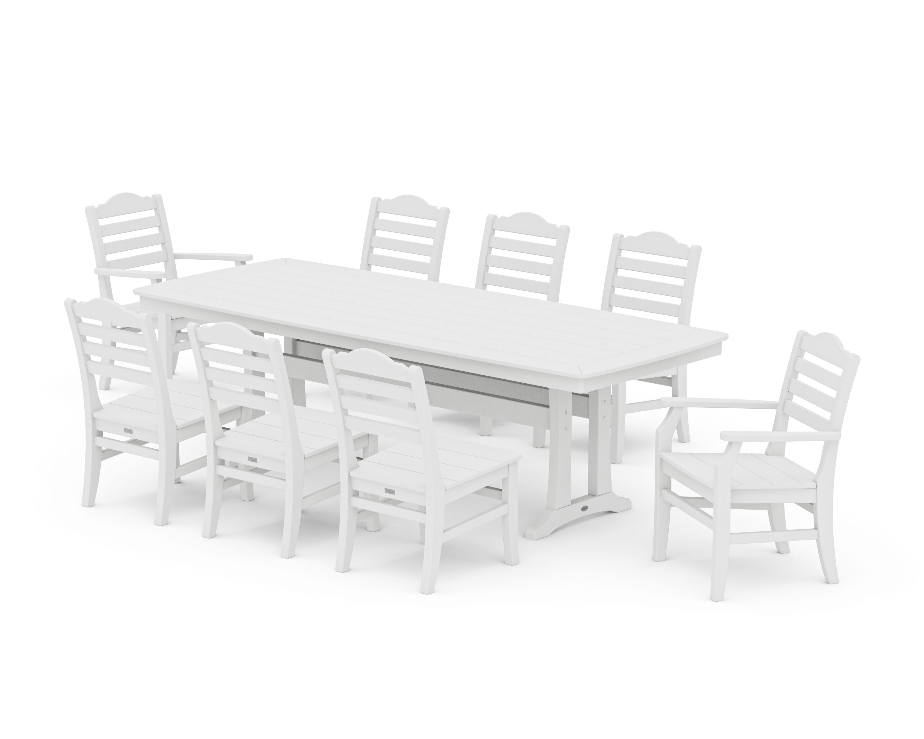 Savannah 9-Piece Dining Set with Trestle Legs in White