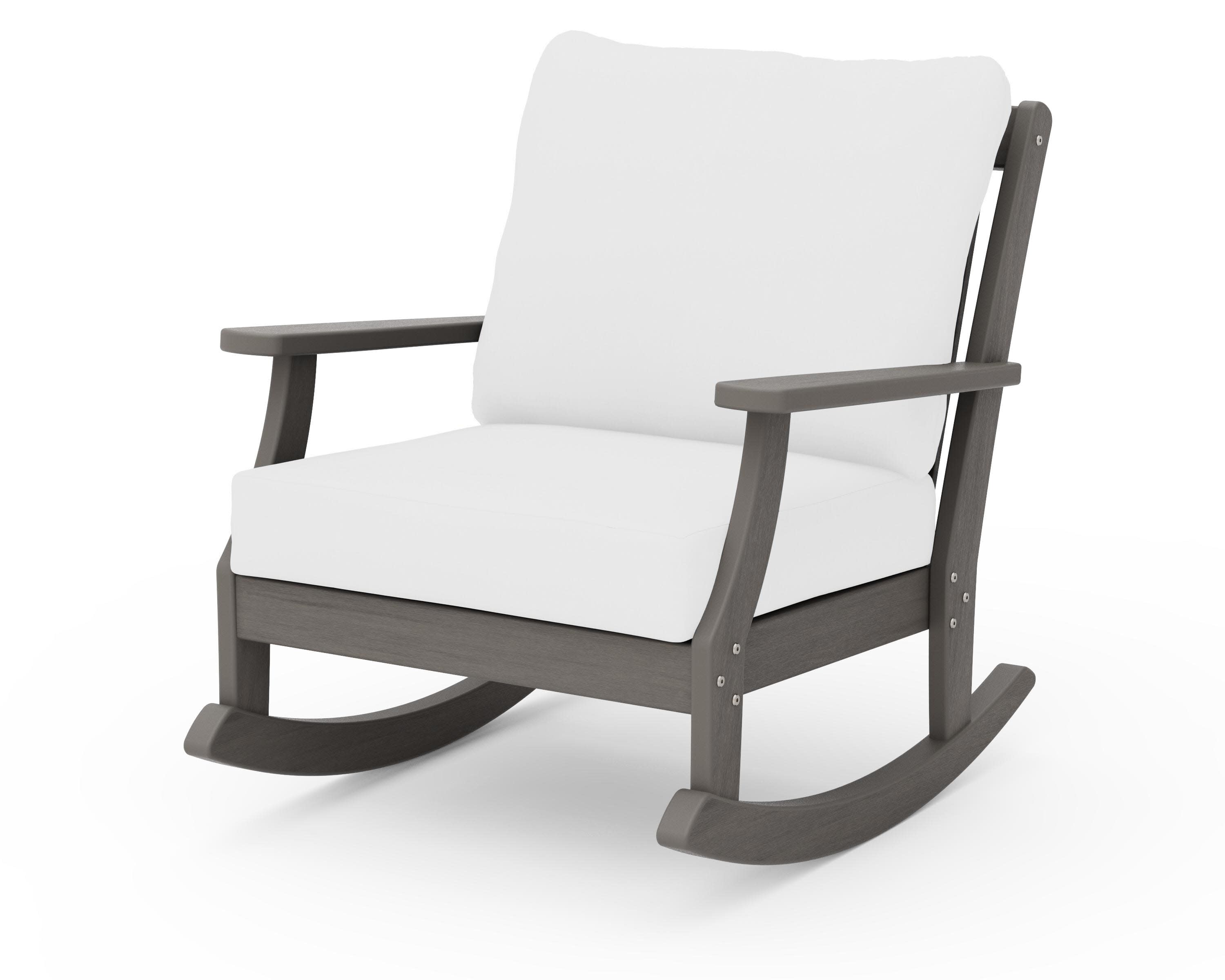 Braxton Deep Seating Rocking Chair in Driftwood / Natural