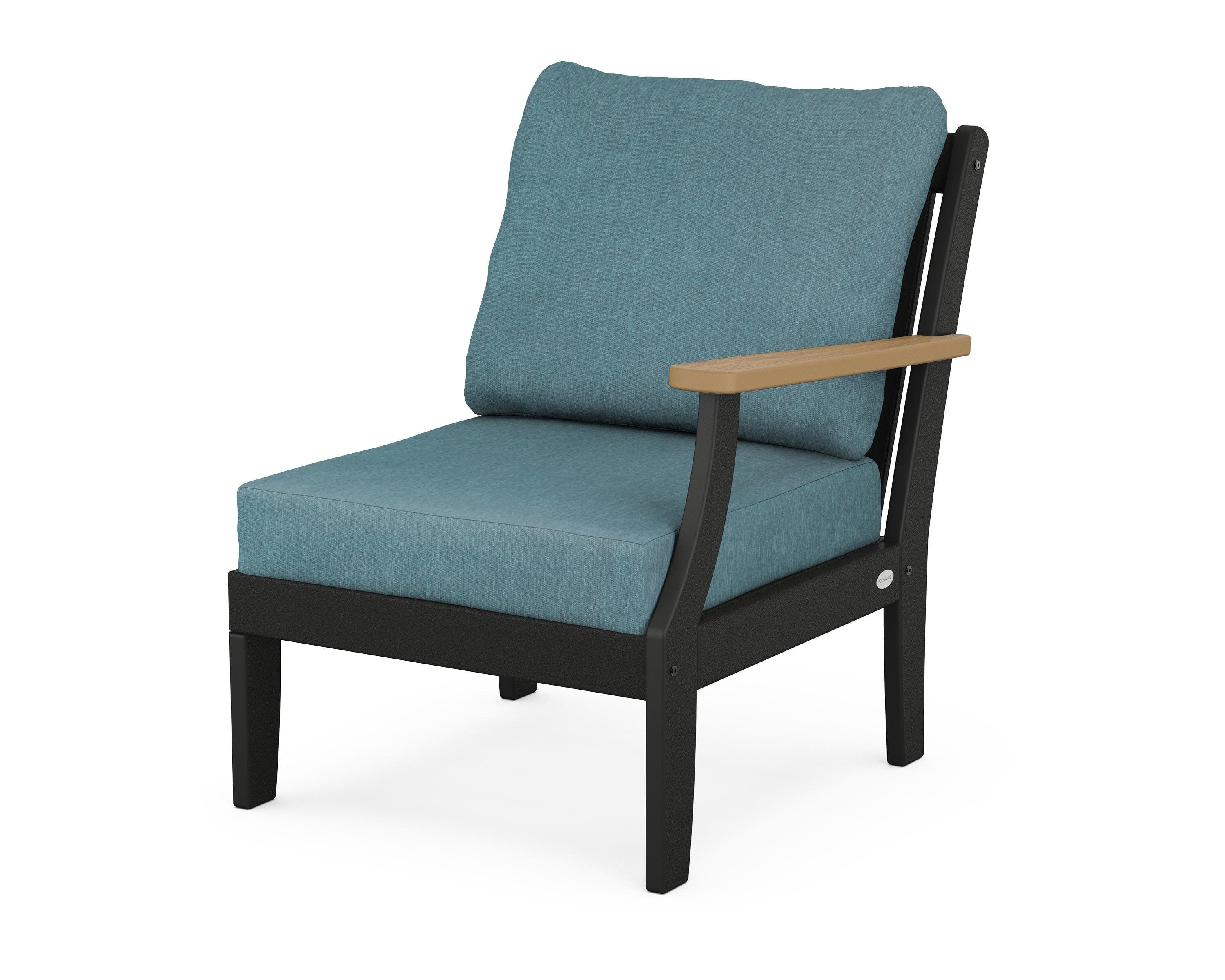 Braxton Modular Right Arm Chair in Black / Natural / Ocean Teal