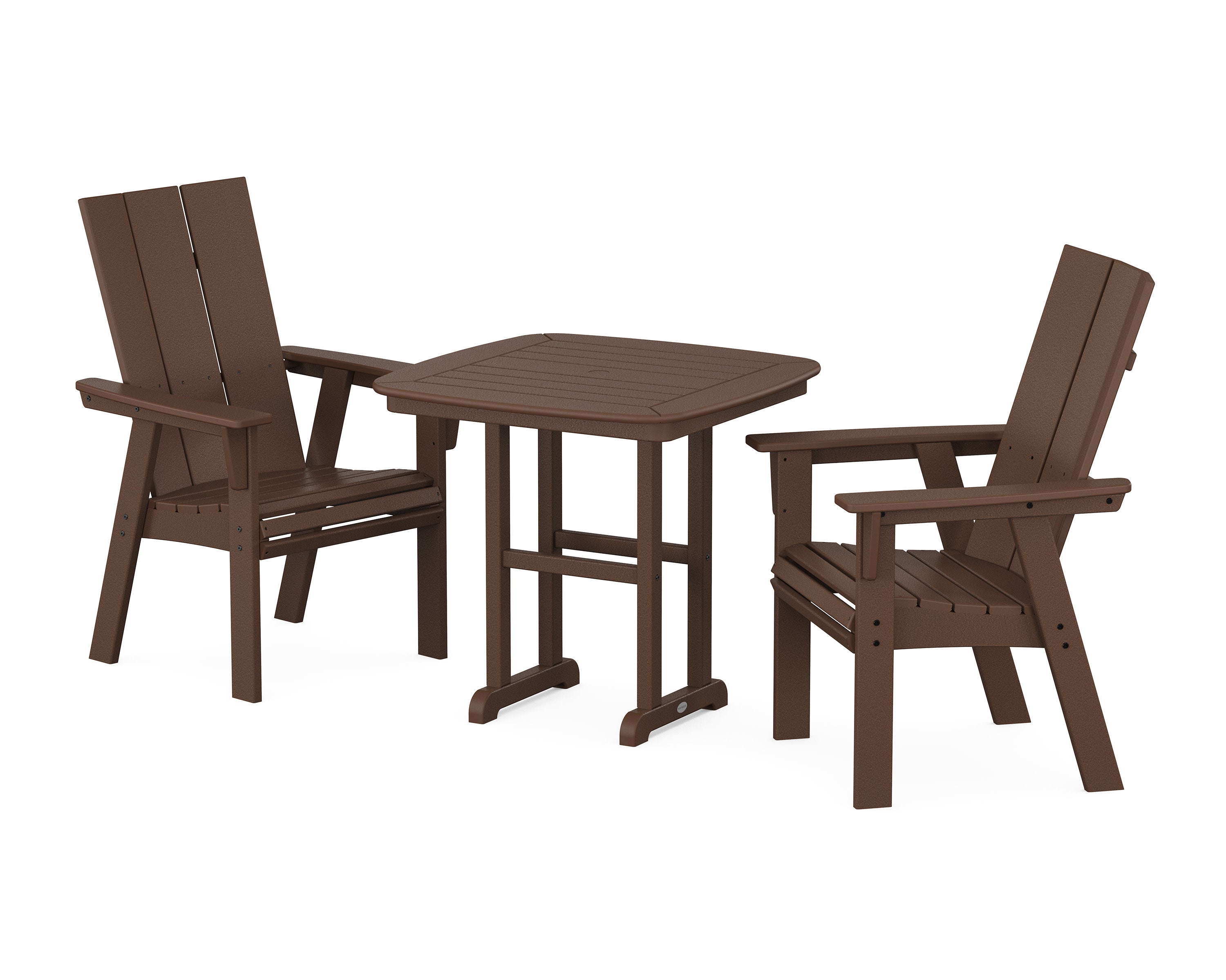Modern Adirondack 3-Piece Dining Set in Mahogany