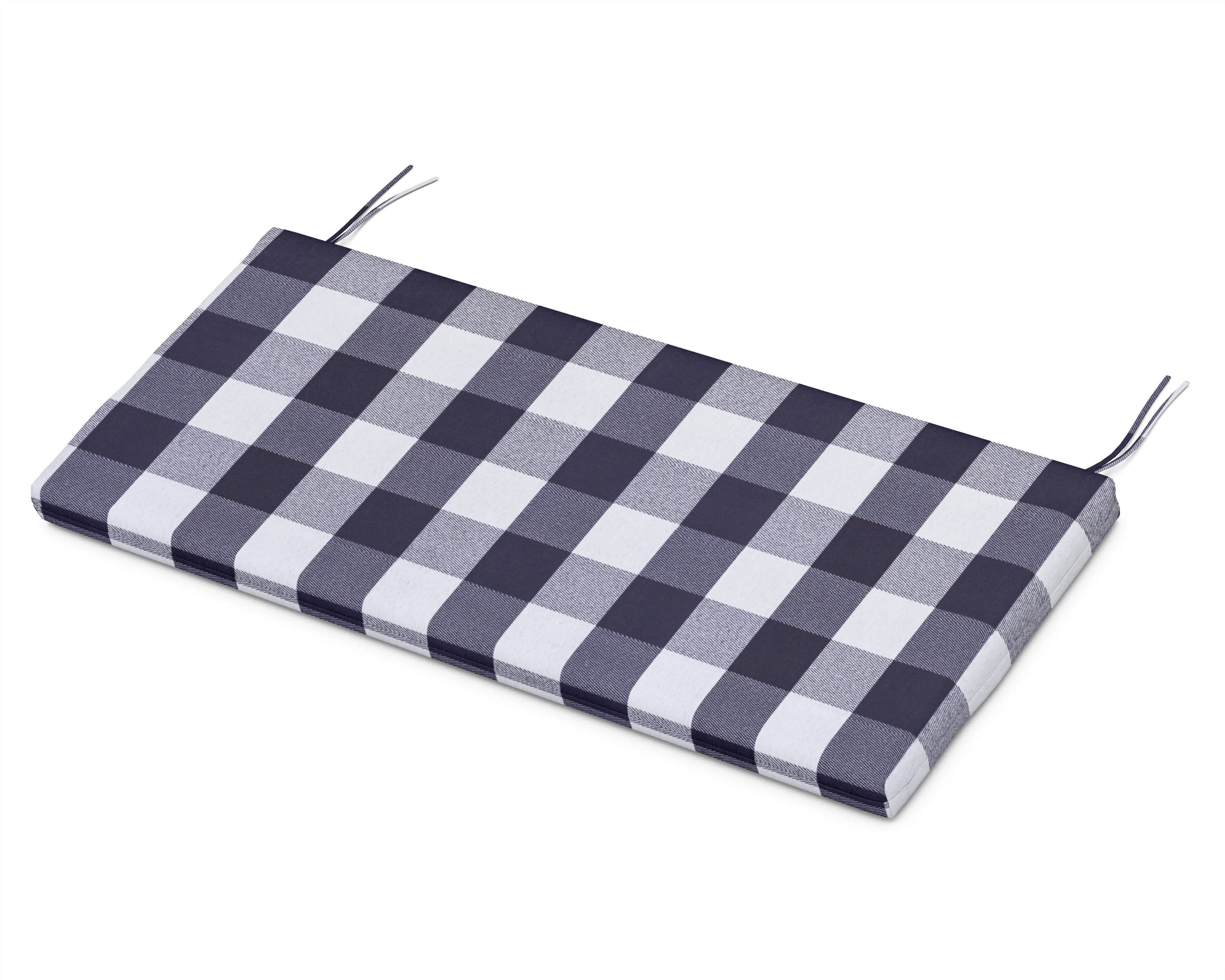 Bench Seat Cushion - 17.25"D x 43.5"W x 2.5"H in Buffalo Plaid Navy