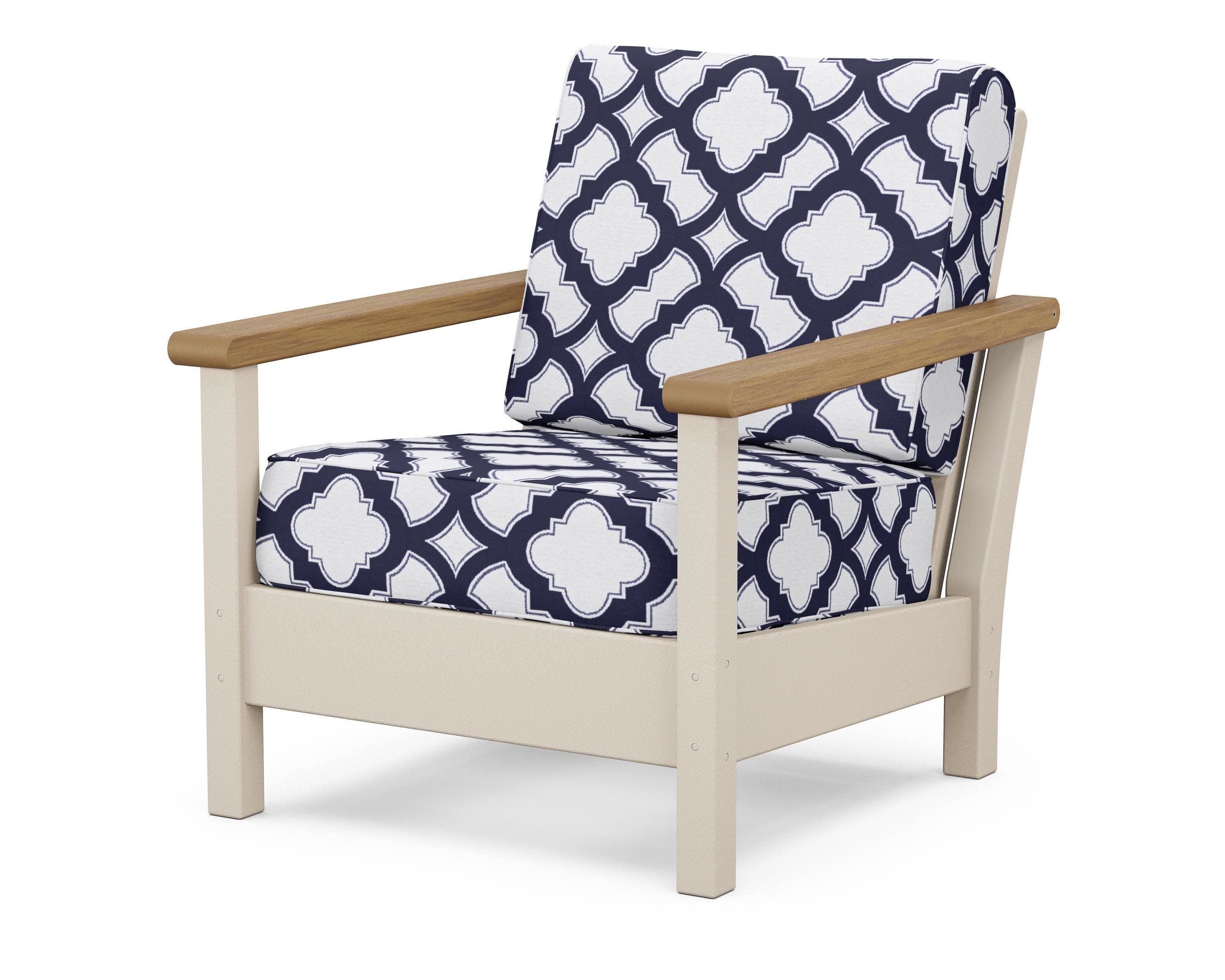 Harbour Deep Seating Chair in Sand / Natural / Trellis Navy