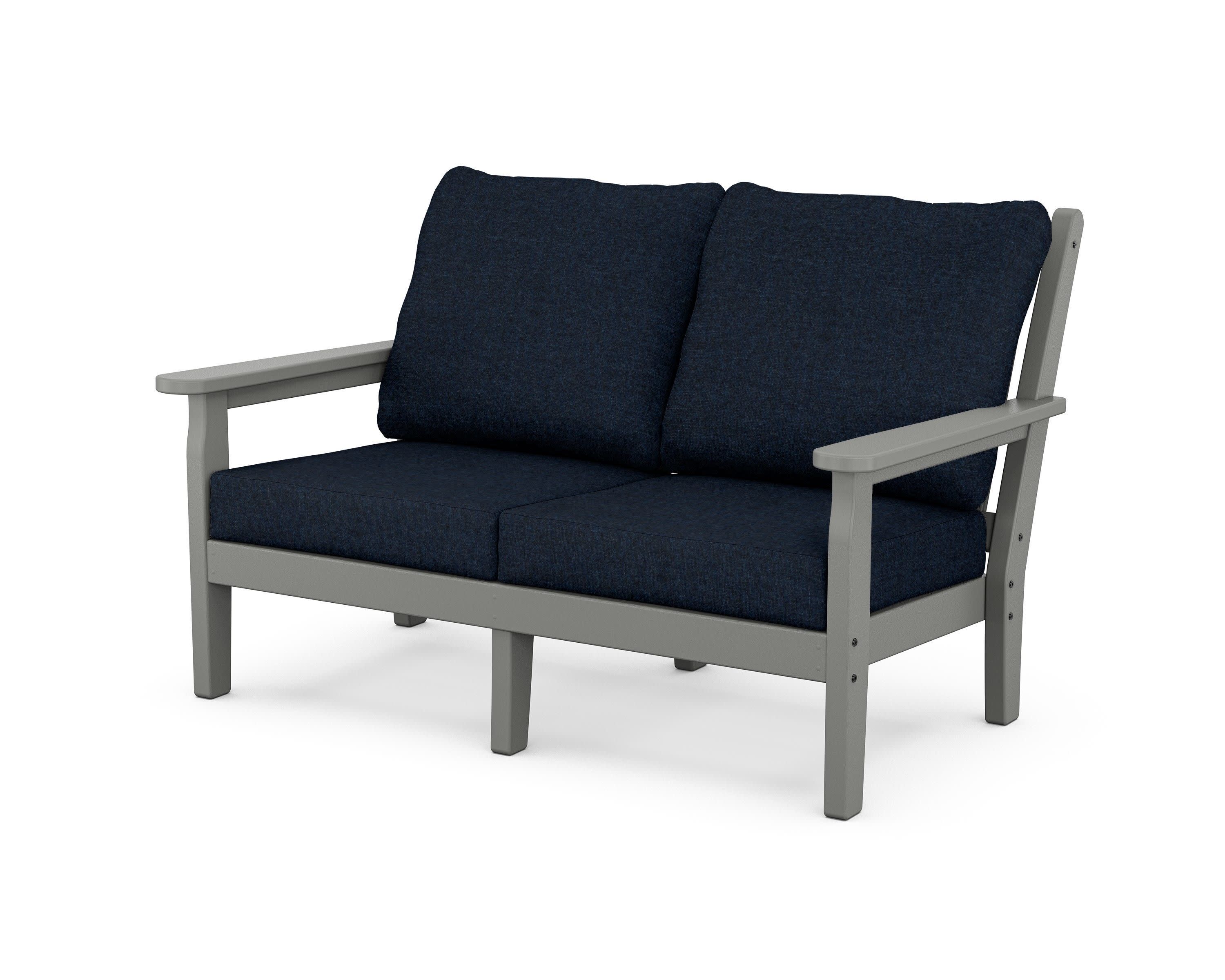 Chippendale Deep Seating Loveseat in Slate Grey / Marine Indigo