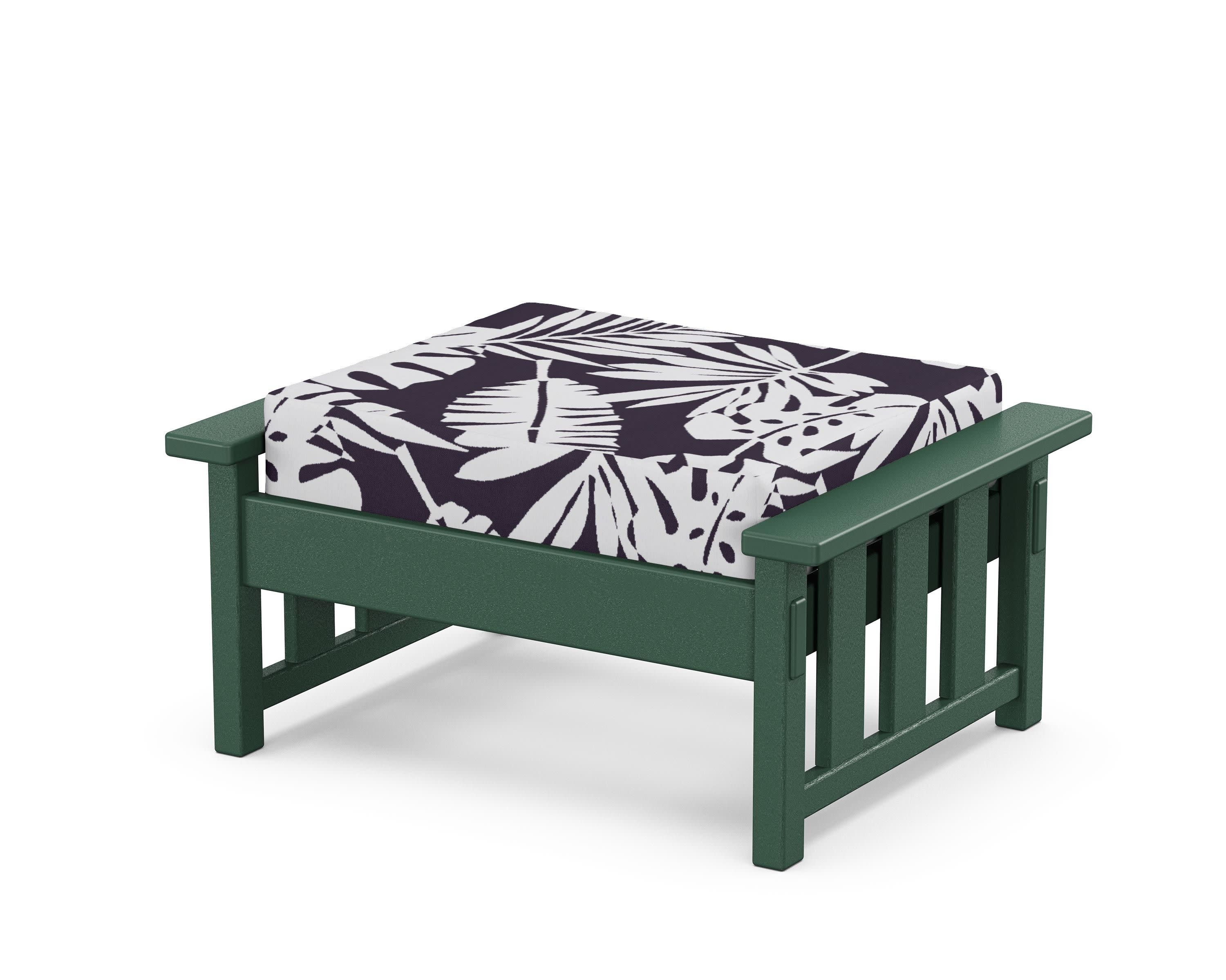 Acadia Deep Seating Ottoman in Green / Leaf Navy