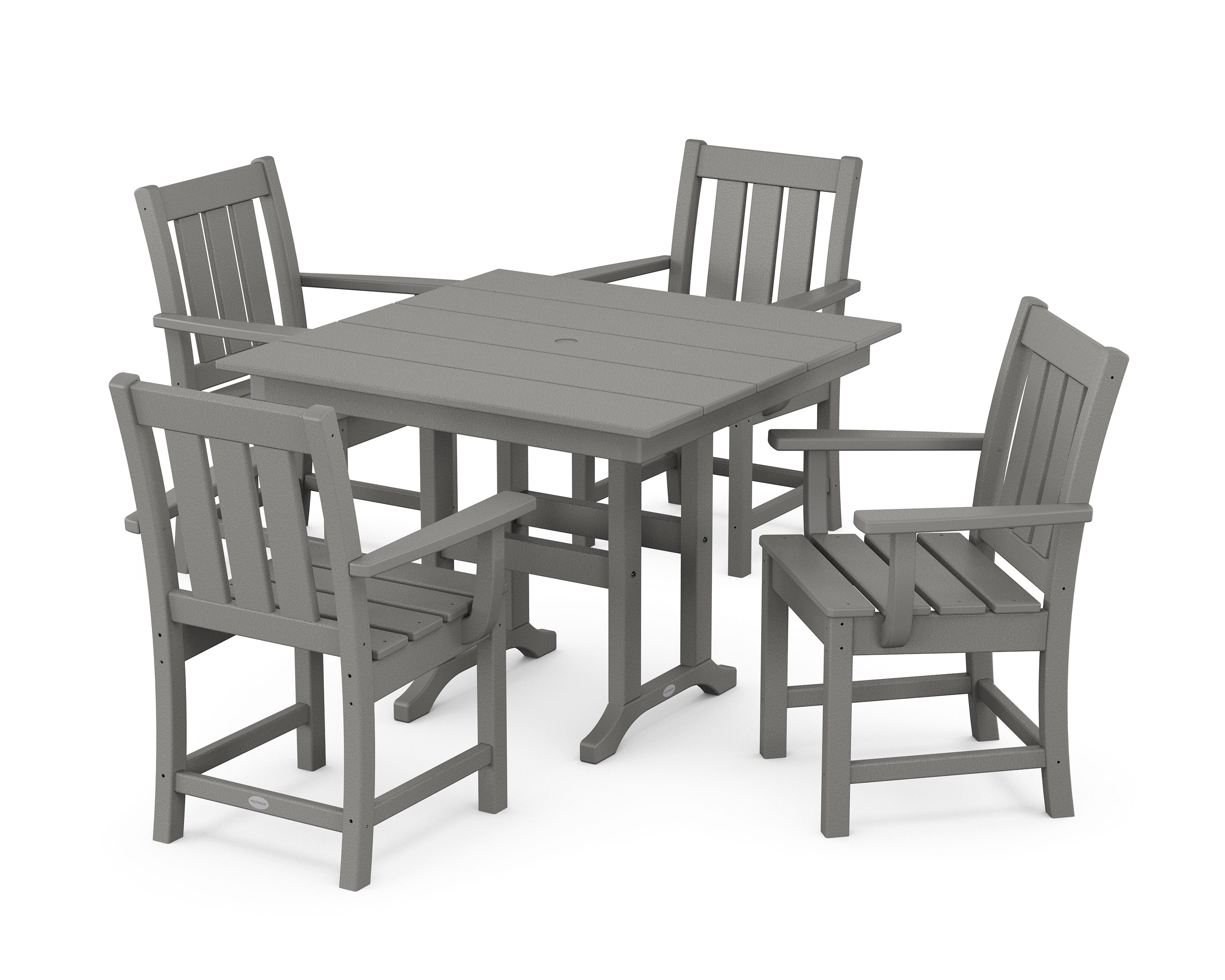 Oxford 5-Piece Farmhouse Dining Set in Slate Grey