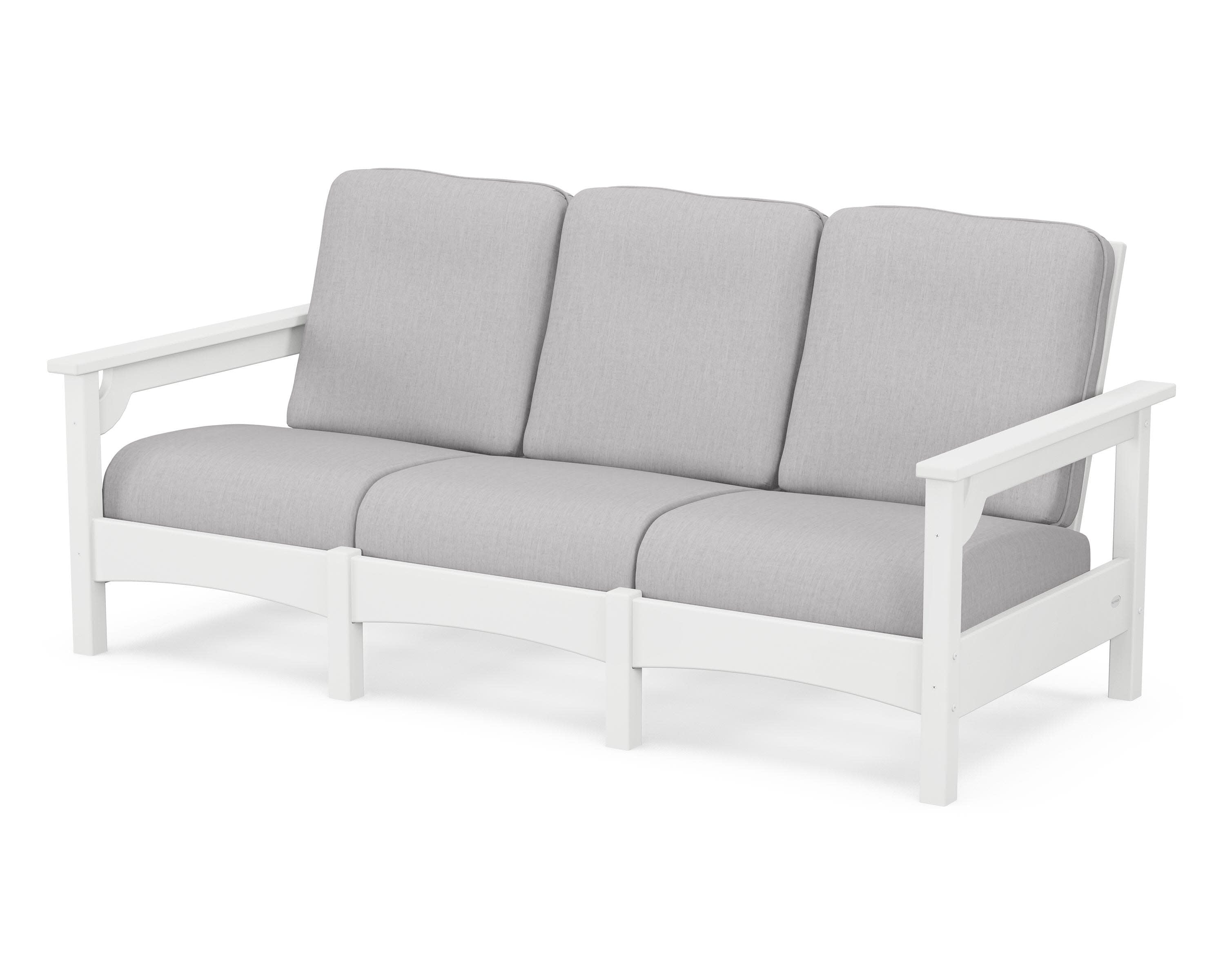 Club Sofa in White / Granite