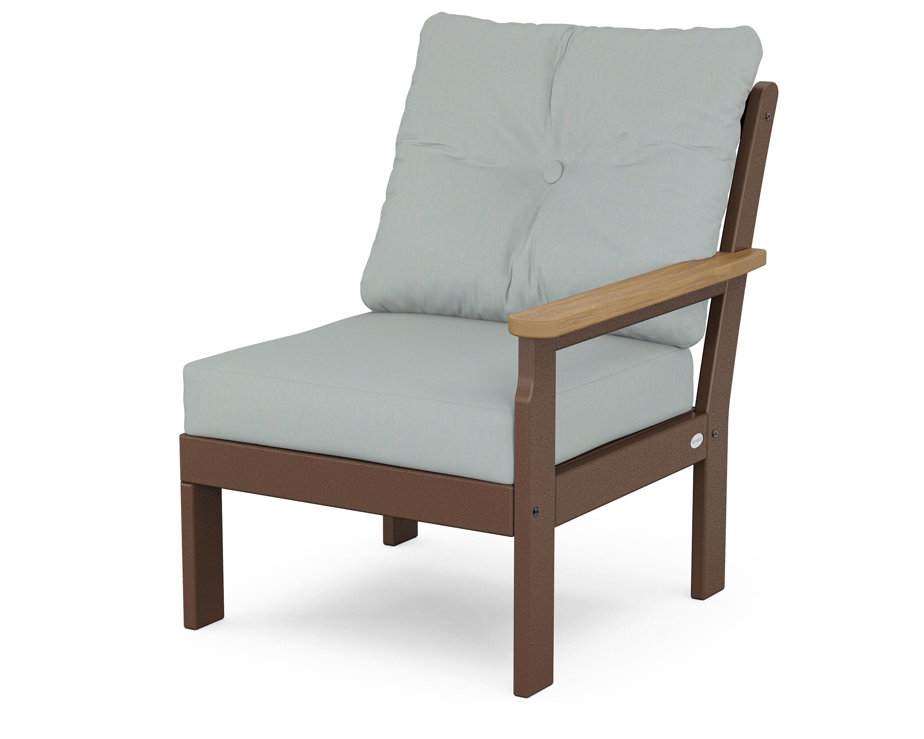 Vineyard Modular Right Arm Chair in Mahogany / Natural / Spa