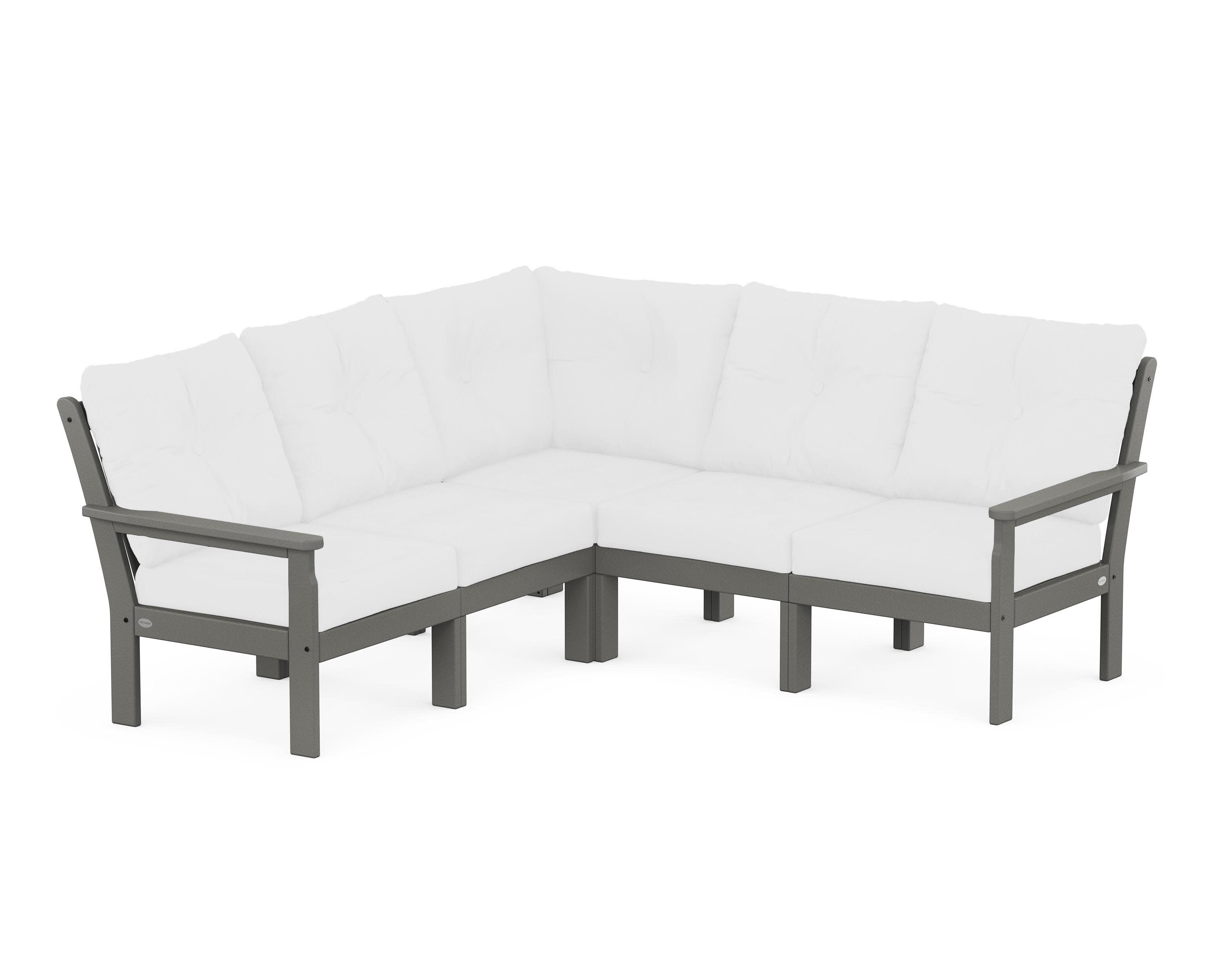 Vineyard 5-Piece Sectional in Slate Grey / Natural