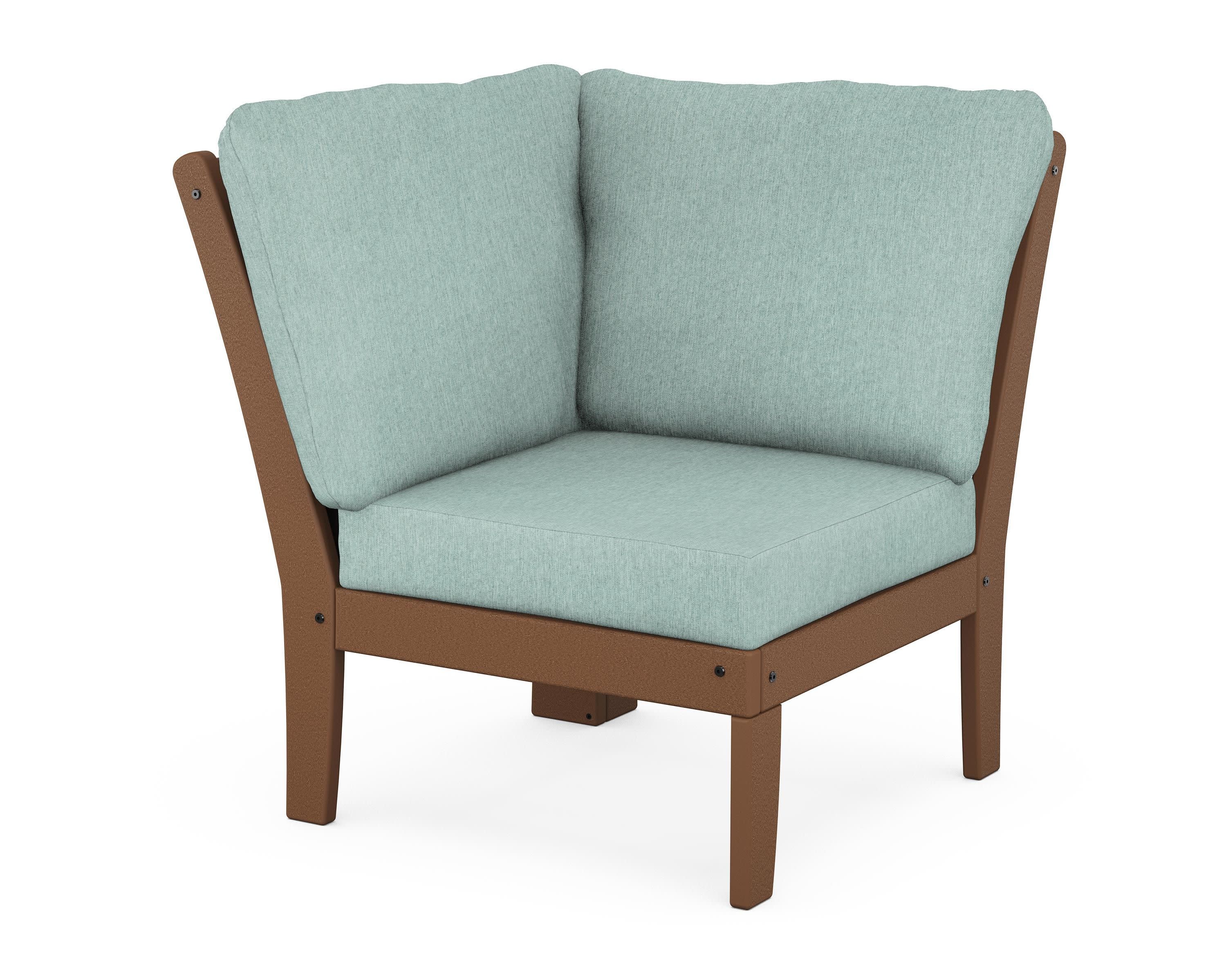 Braxton Modular Corner Chair in Teak / Glacier Spa