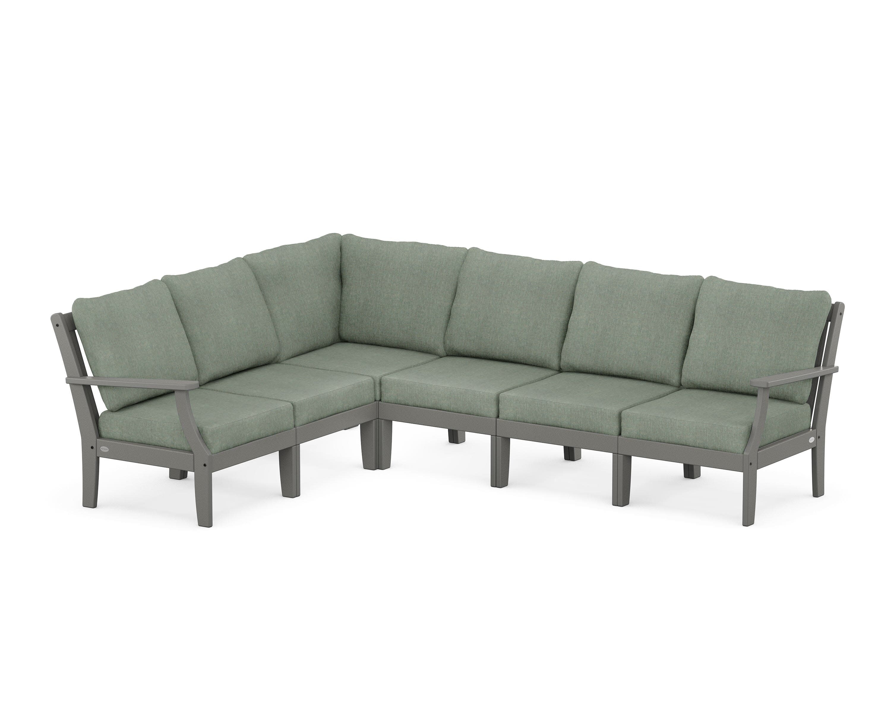 Braxton Modular 6-Piece Deep Seating Set in Slate Grey / Cast Sage