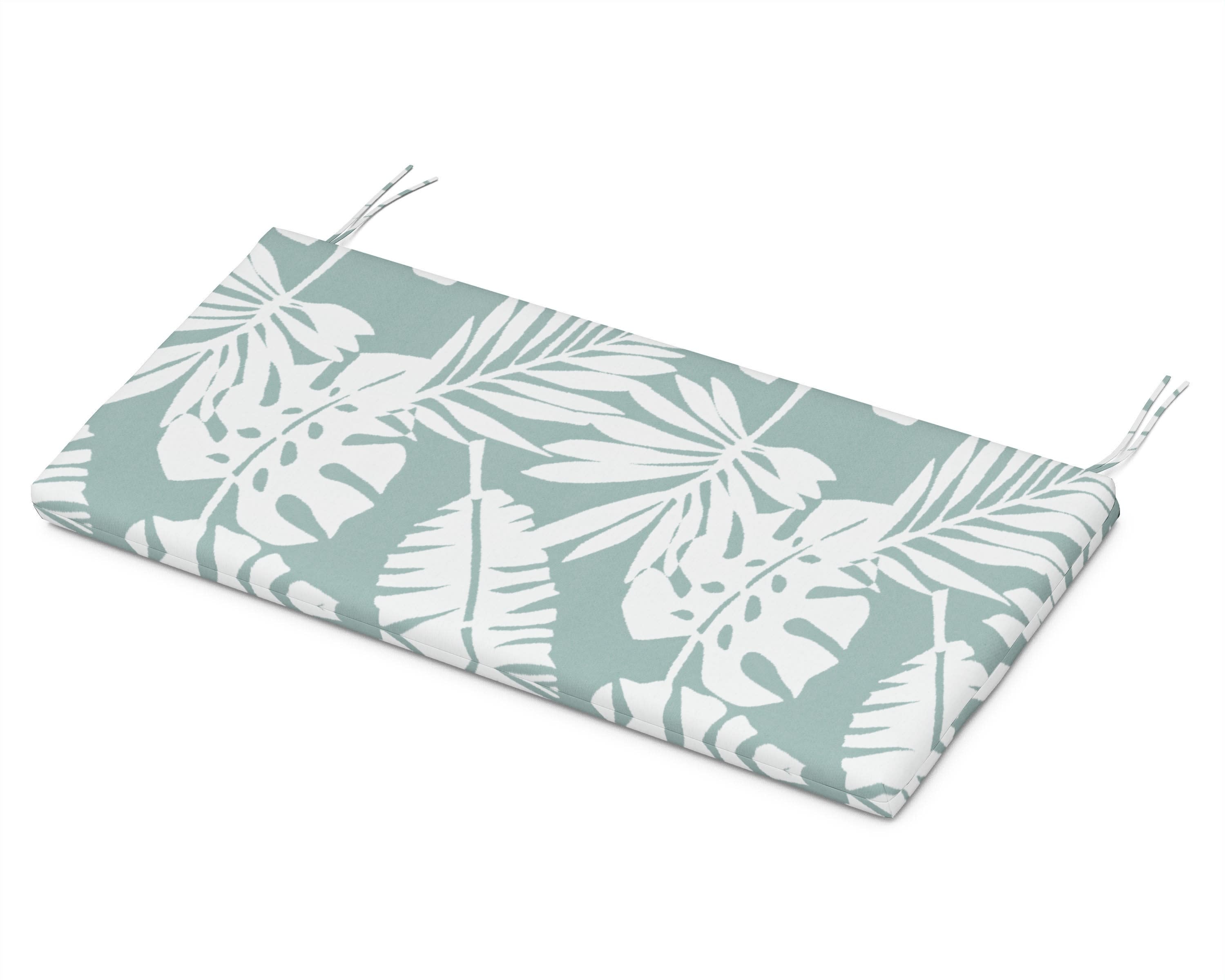 Bench Seat Cushion - 17.75"D x 41"W x 2.5"H in Leaf Glacier Spa