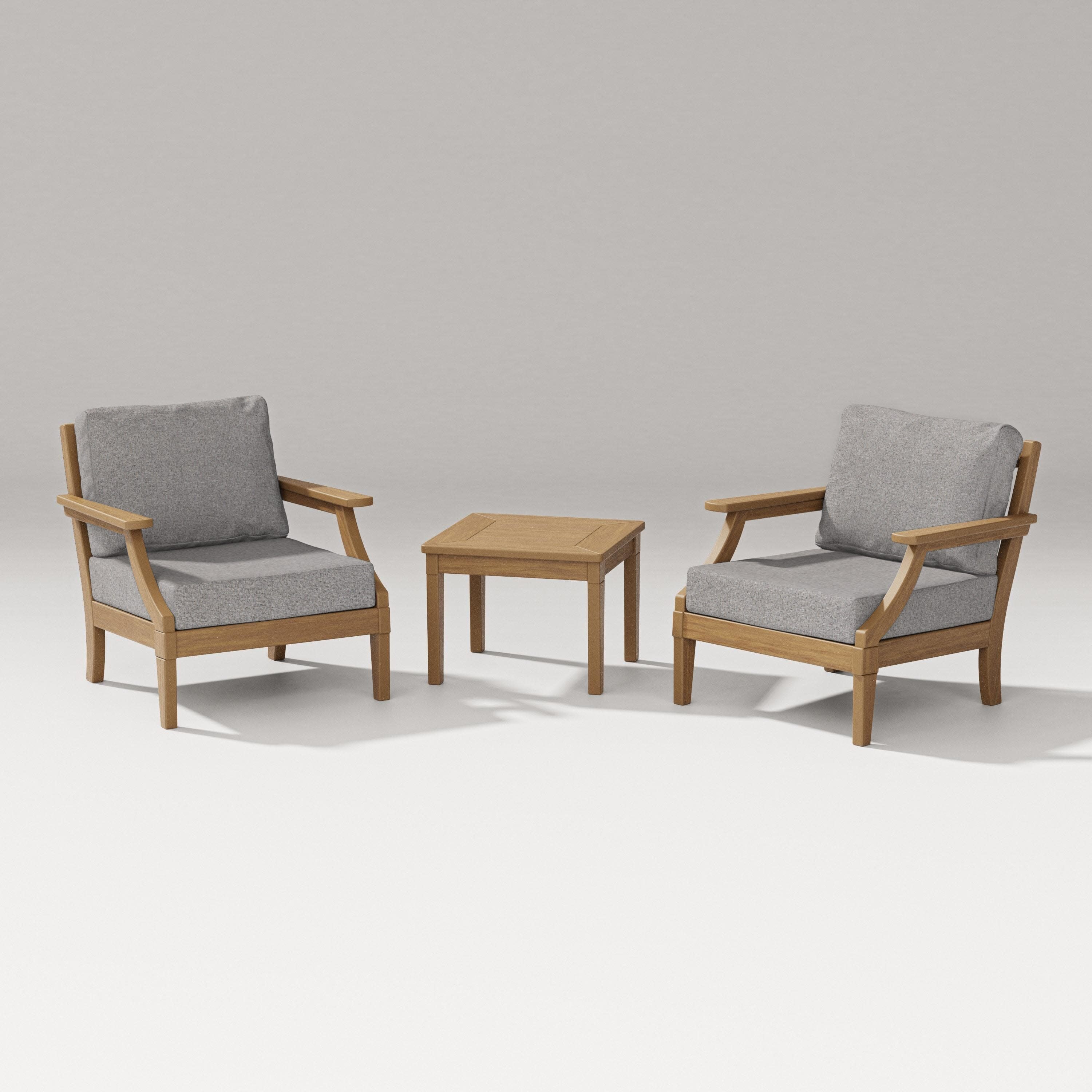 Estate 3-Piece Lounge Chair Set in Natural / Grey Mist