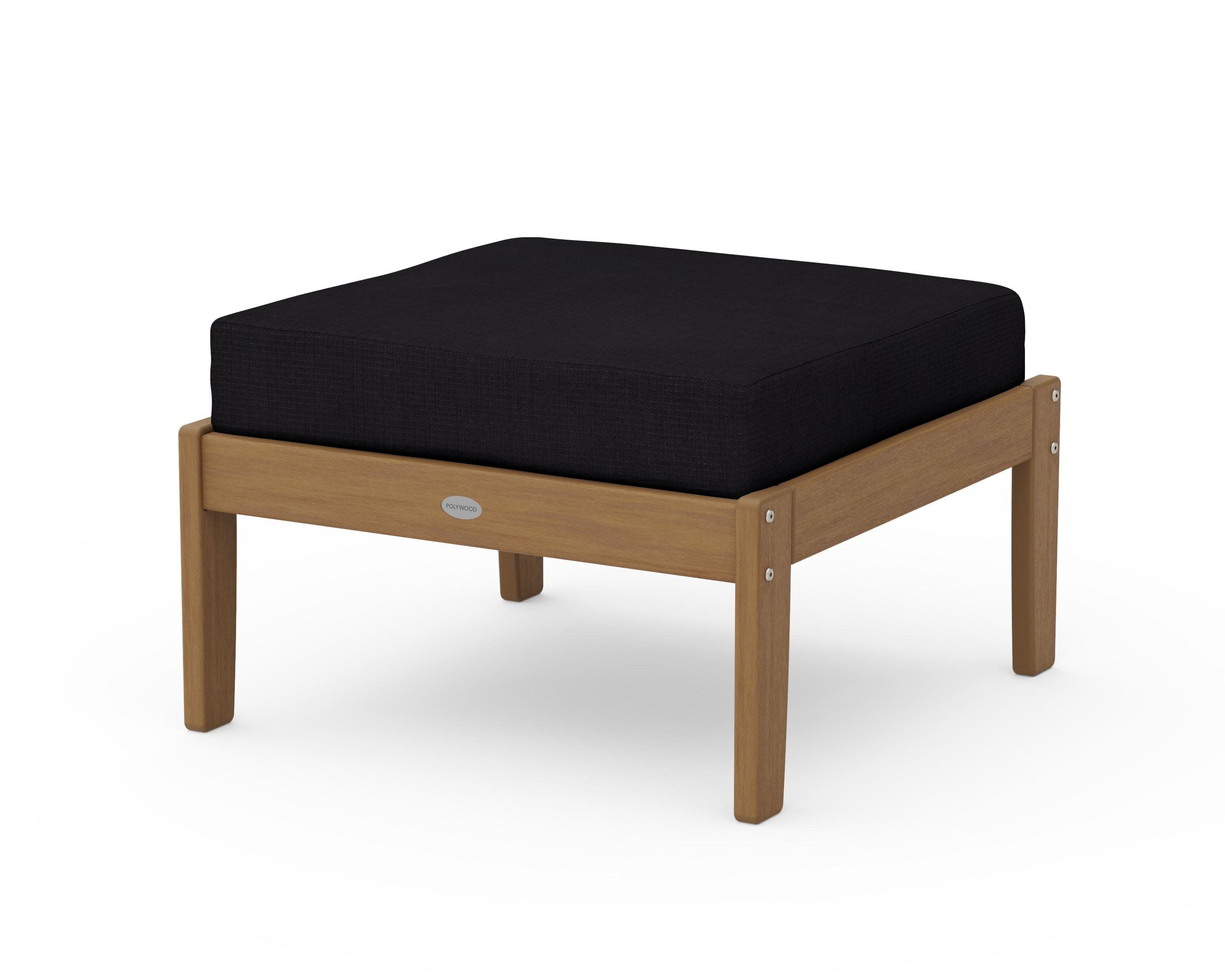 Braxton Deep Seating Ottoman in Natural / Midnight Linen