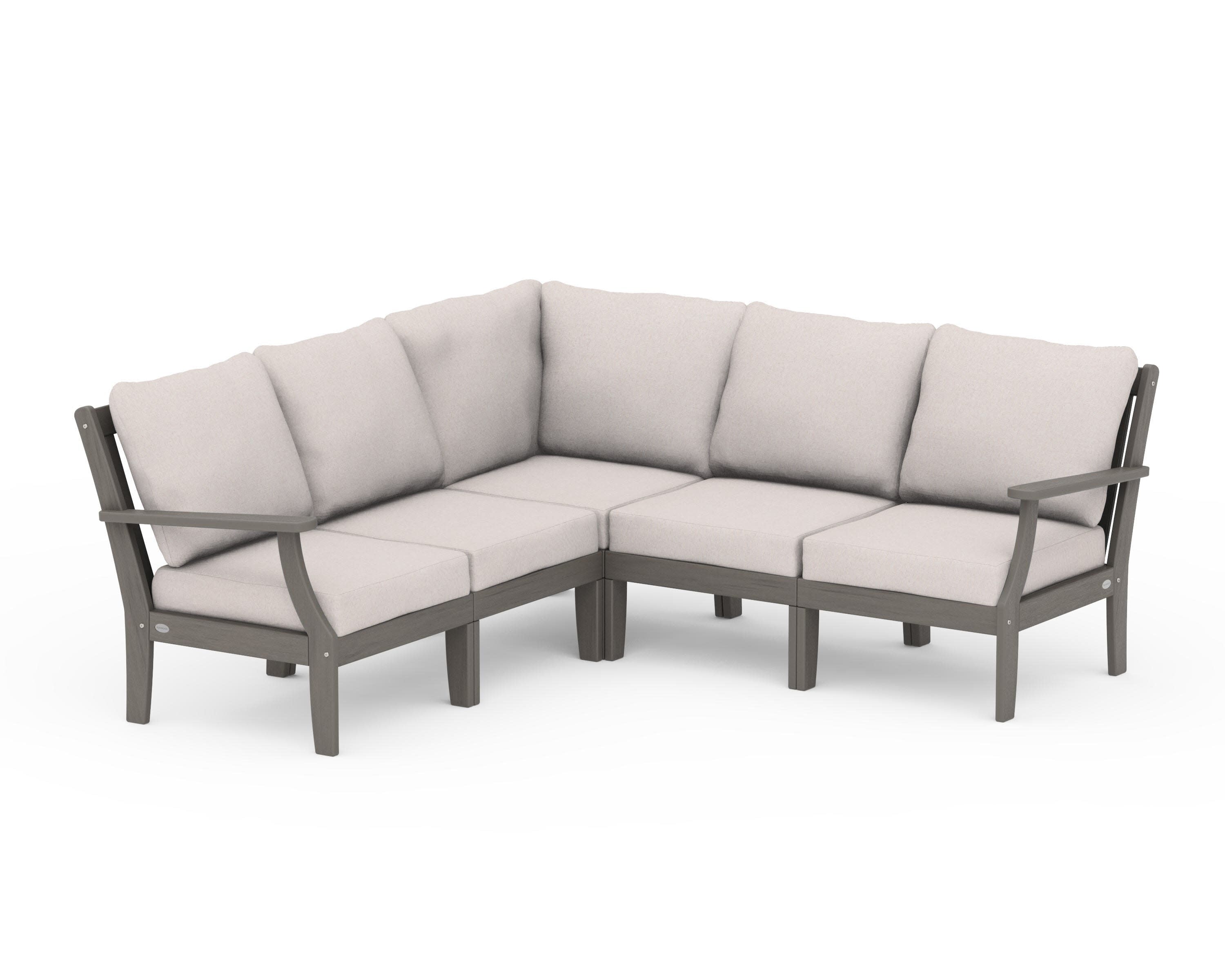 Braxton Modular 5-Piece Deep Seating Set in Driftwood / Dune Burlap