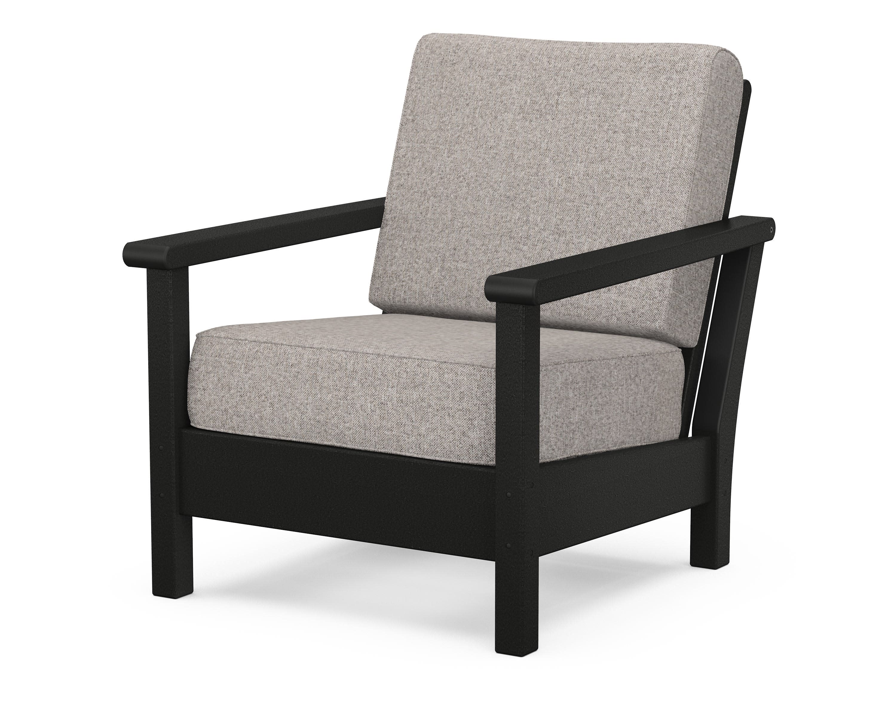 Harbour Deep Seating Chair in Black / Weathered Tweed