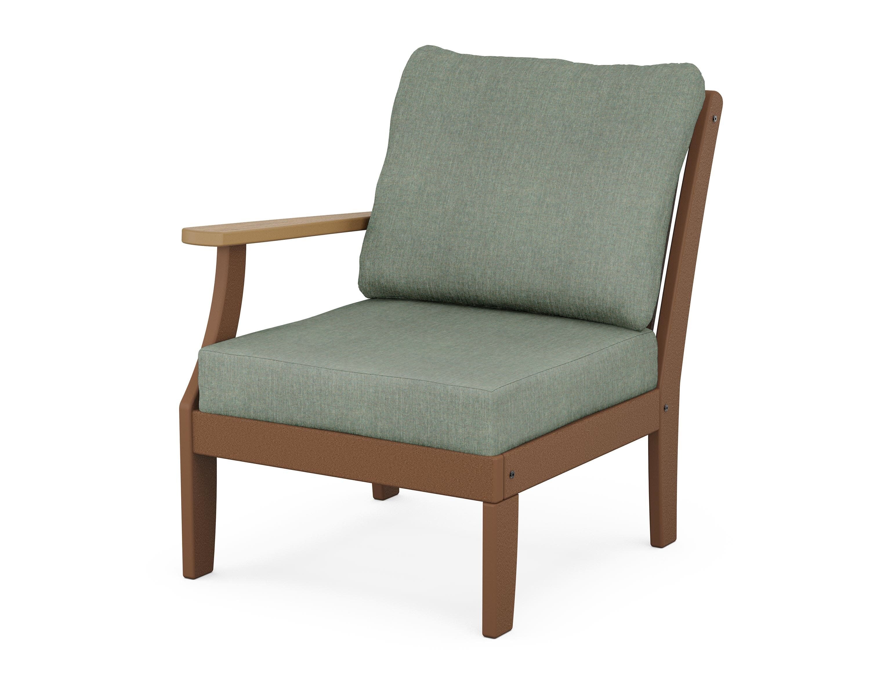 Braxton Modular Left Arm Chair in Teak / Natural / Cast Sage