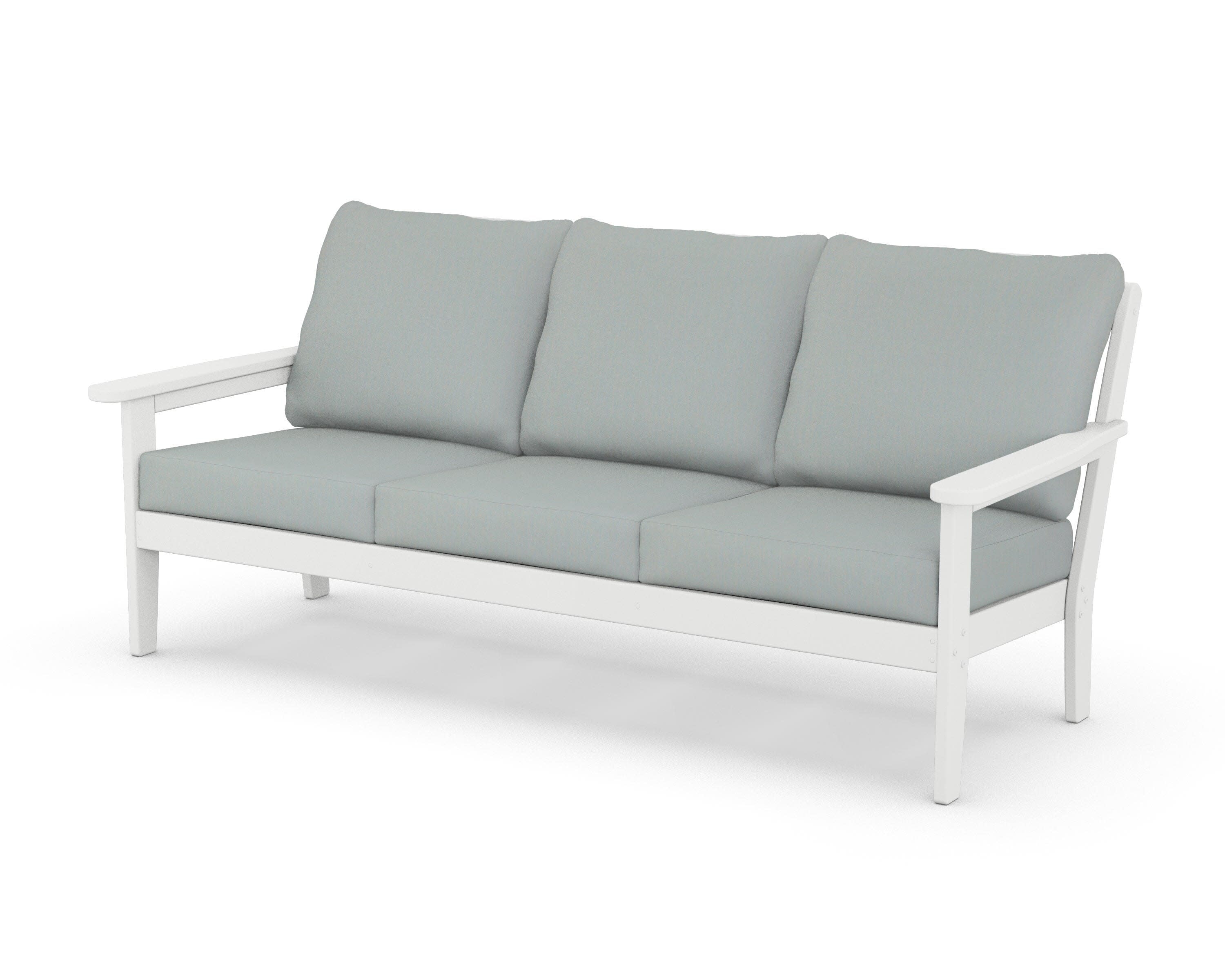 Cottage Deep Seating Sofa in White / Spa