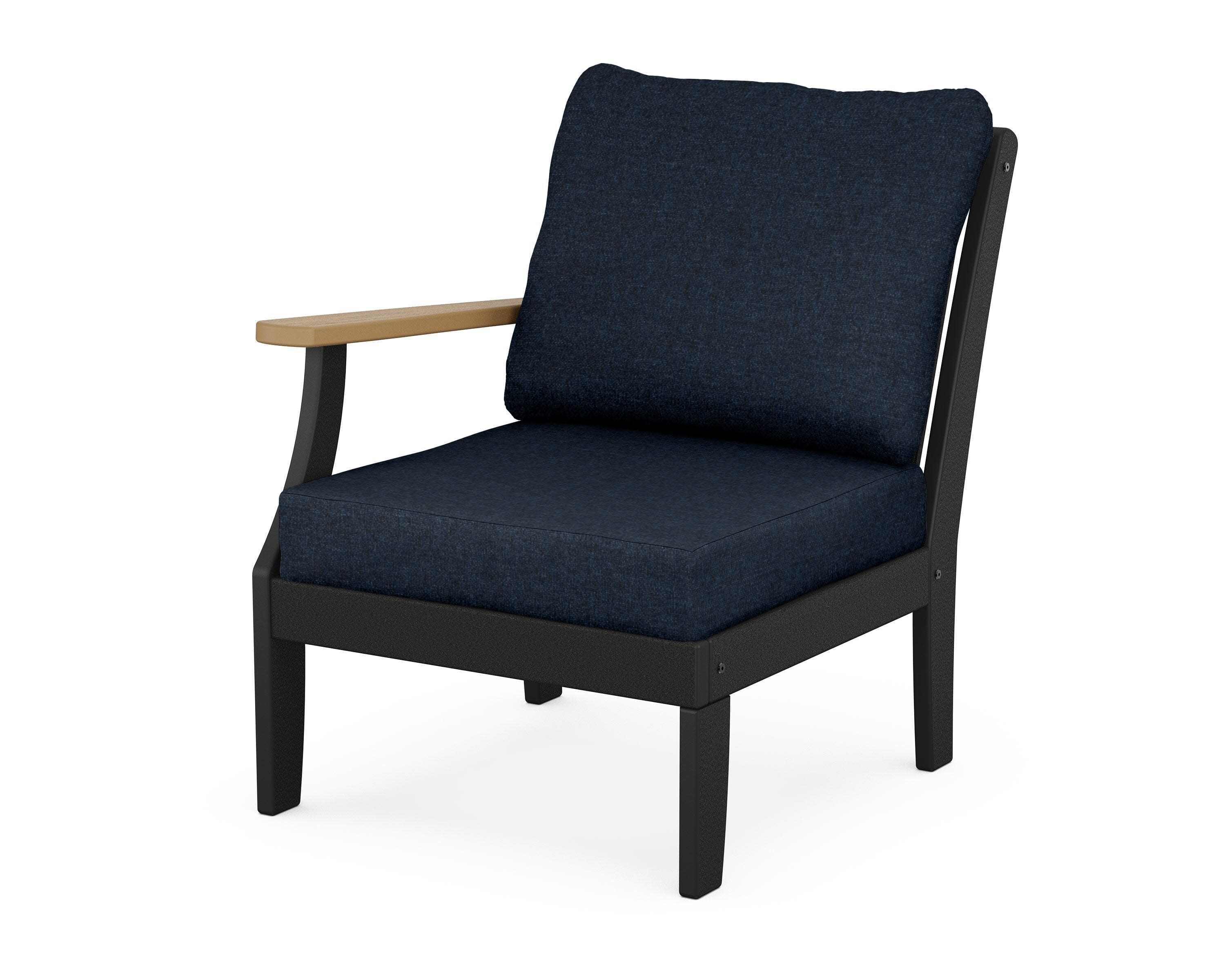 Braxton Modular Left Arm Chair in Black / Natural / Marine Indigo
