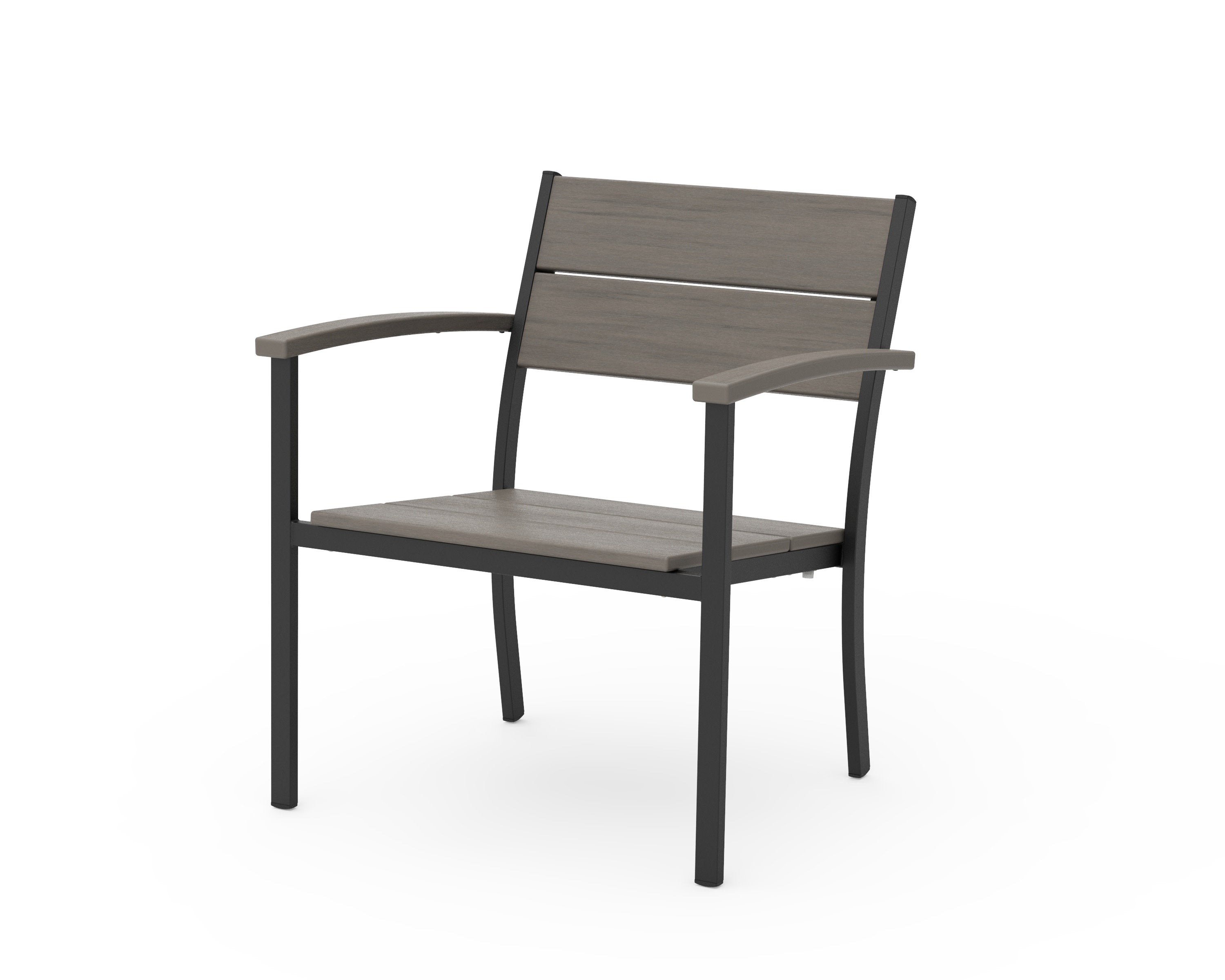 Main Street Stacking Lounge Arm Chair in Black / Driftwood
