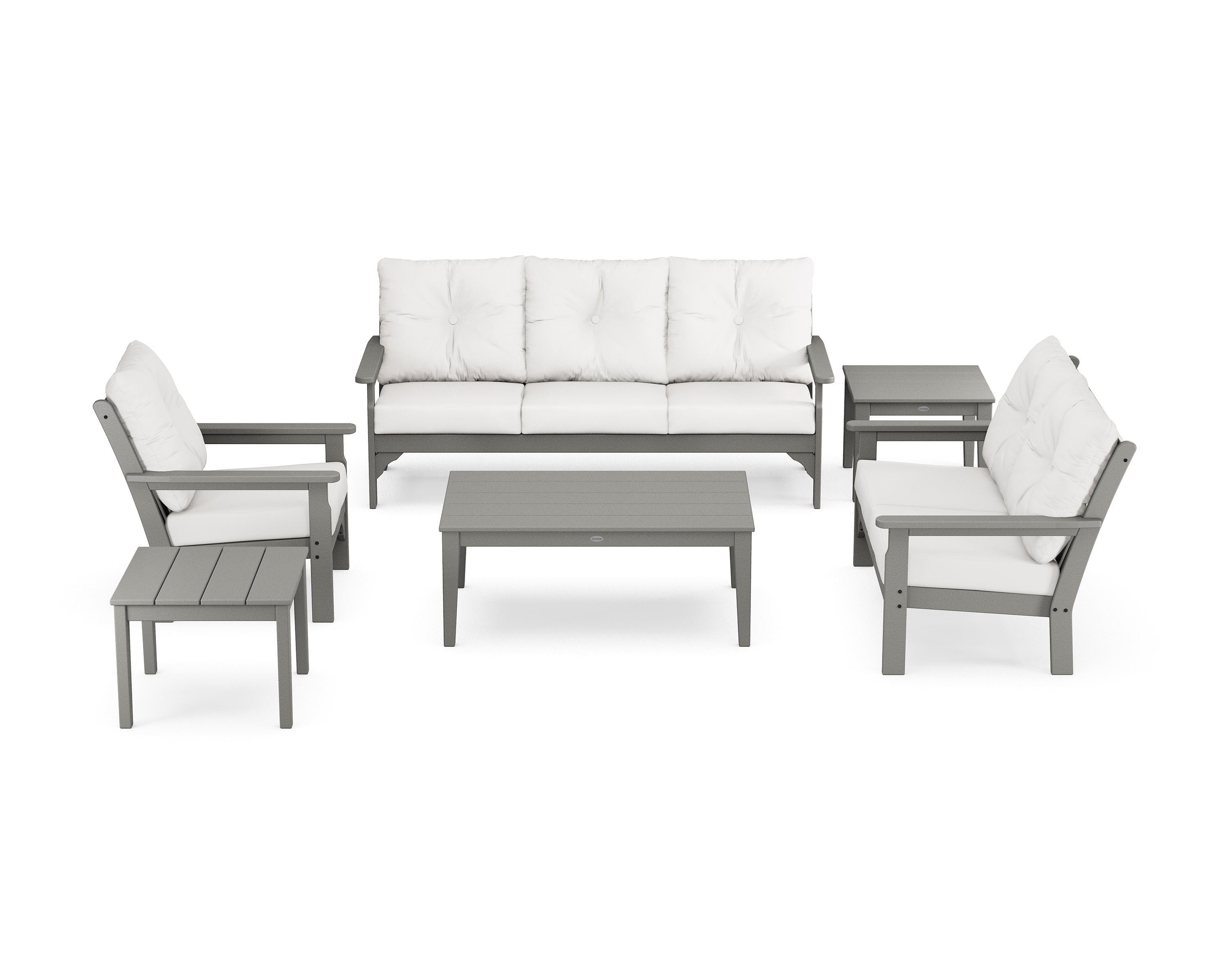 Vineyard 6-Piece Deep Seating Set in Slate Grey / Natural Linen