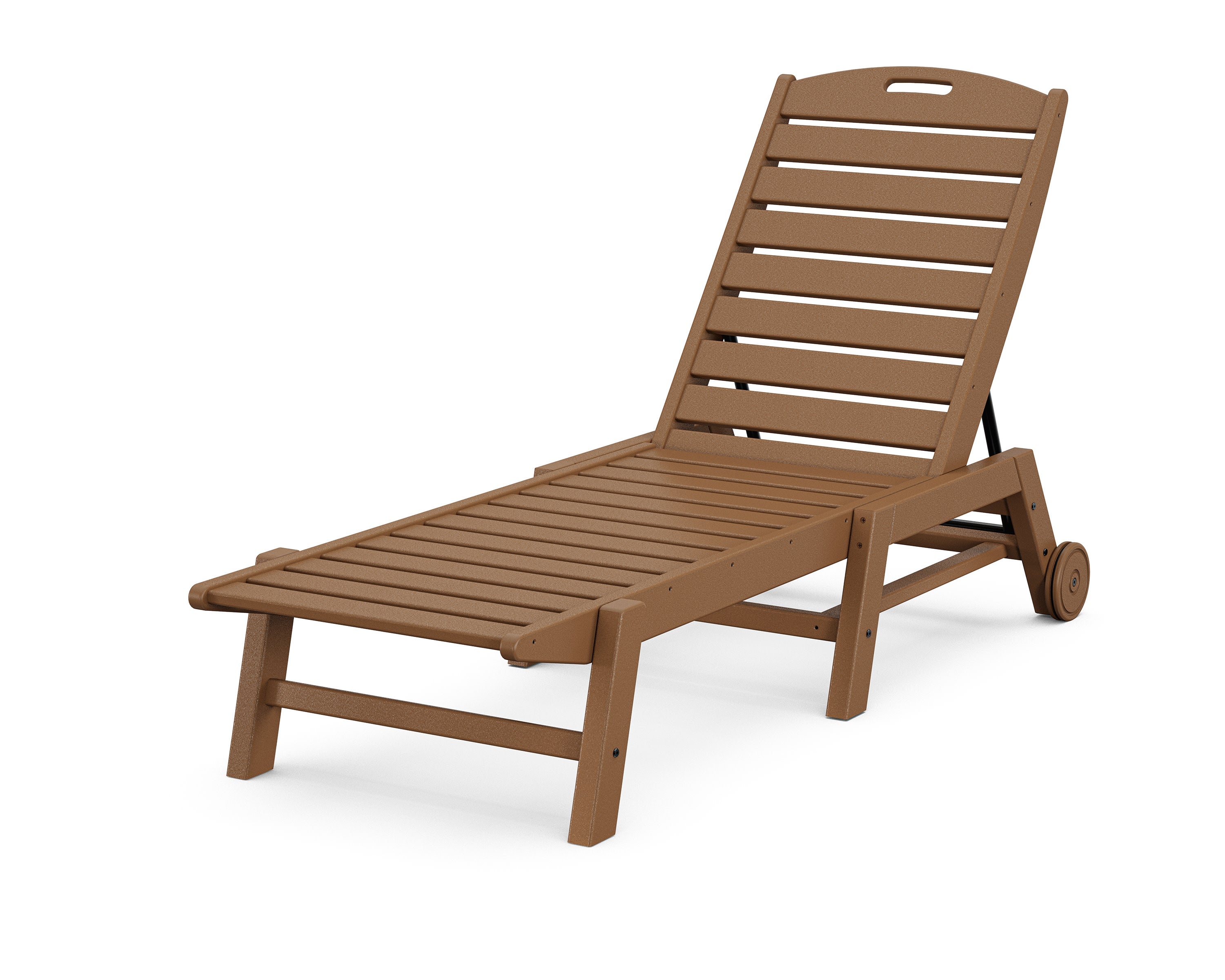 Nautical Chaise with Wheels in Teak