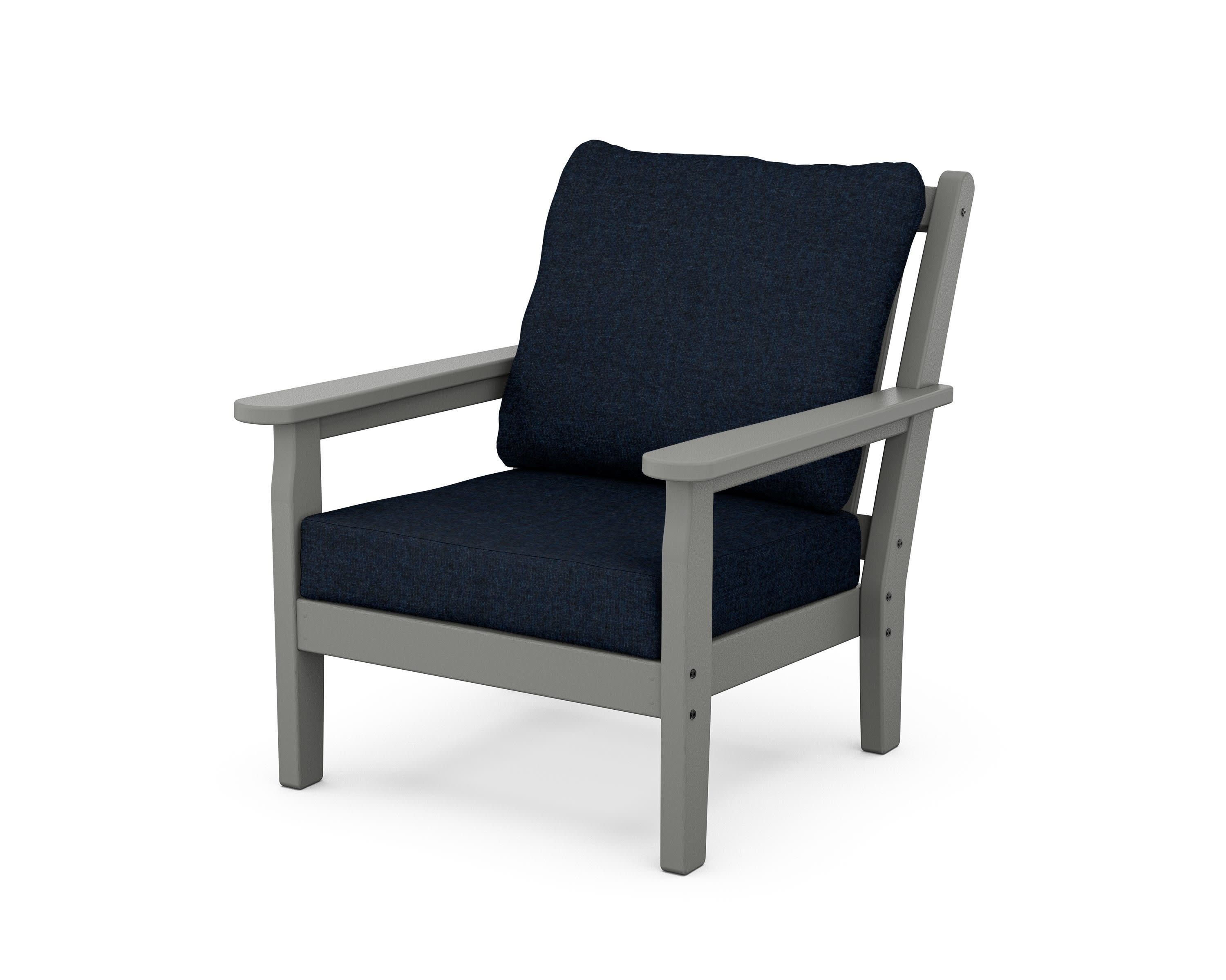 Chippendale Deep Seating Chair in Slate Grey / Marine Indigo