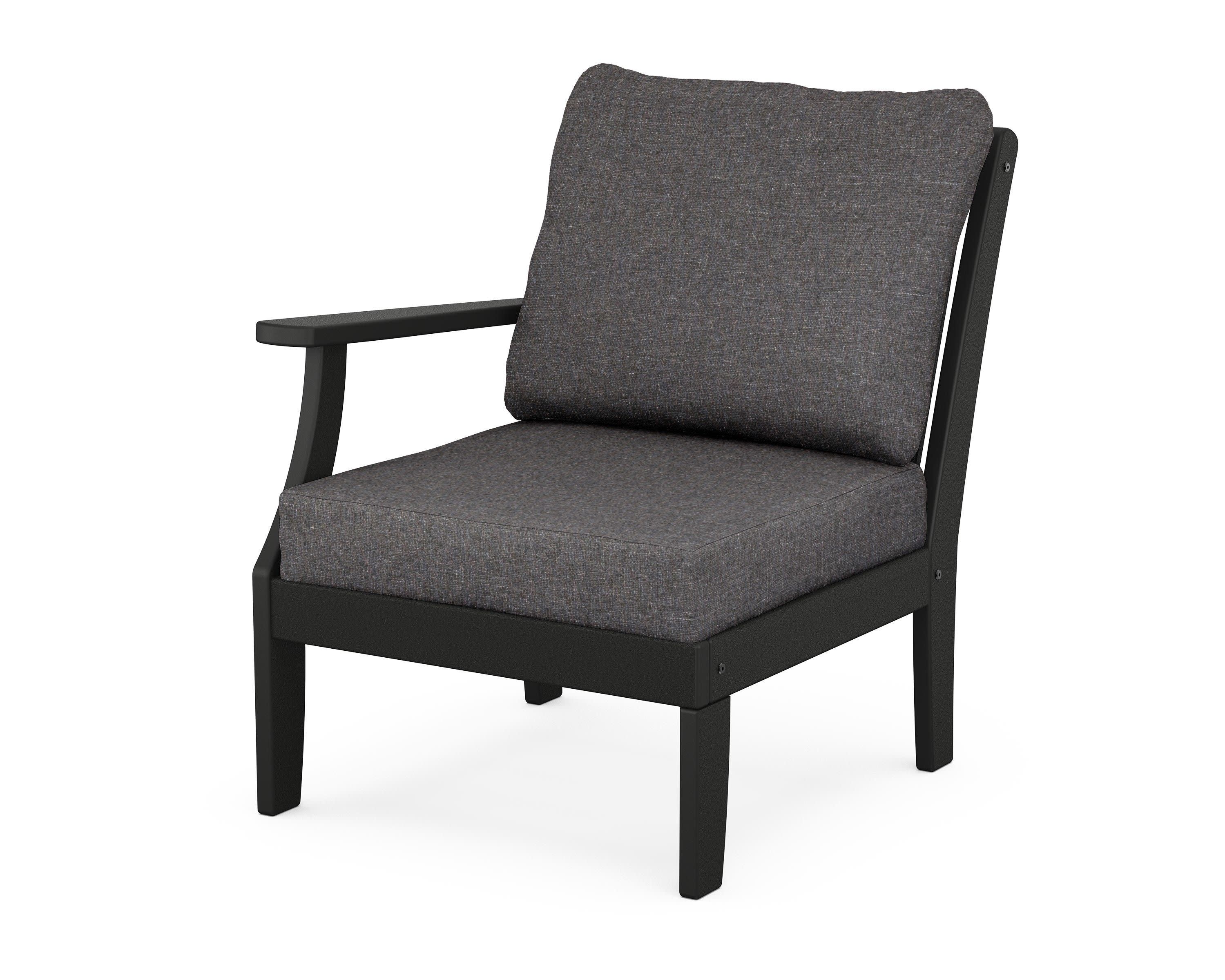 Braxton Modular Left Arm Chair in Black / Ash Charcoal
