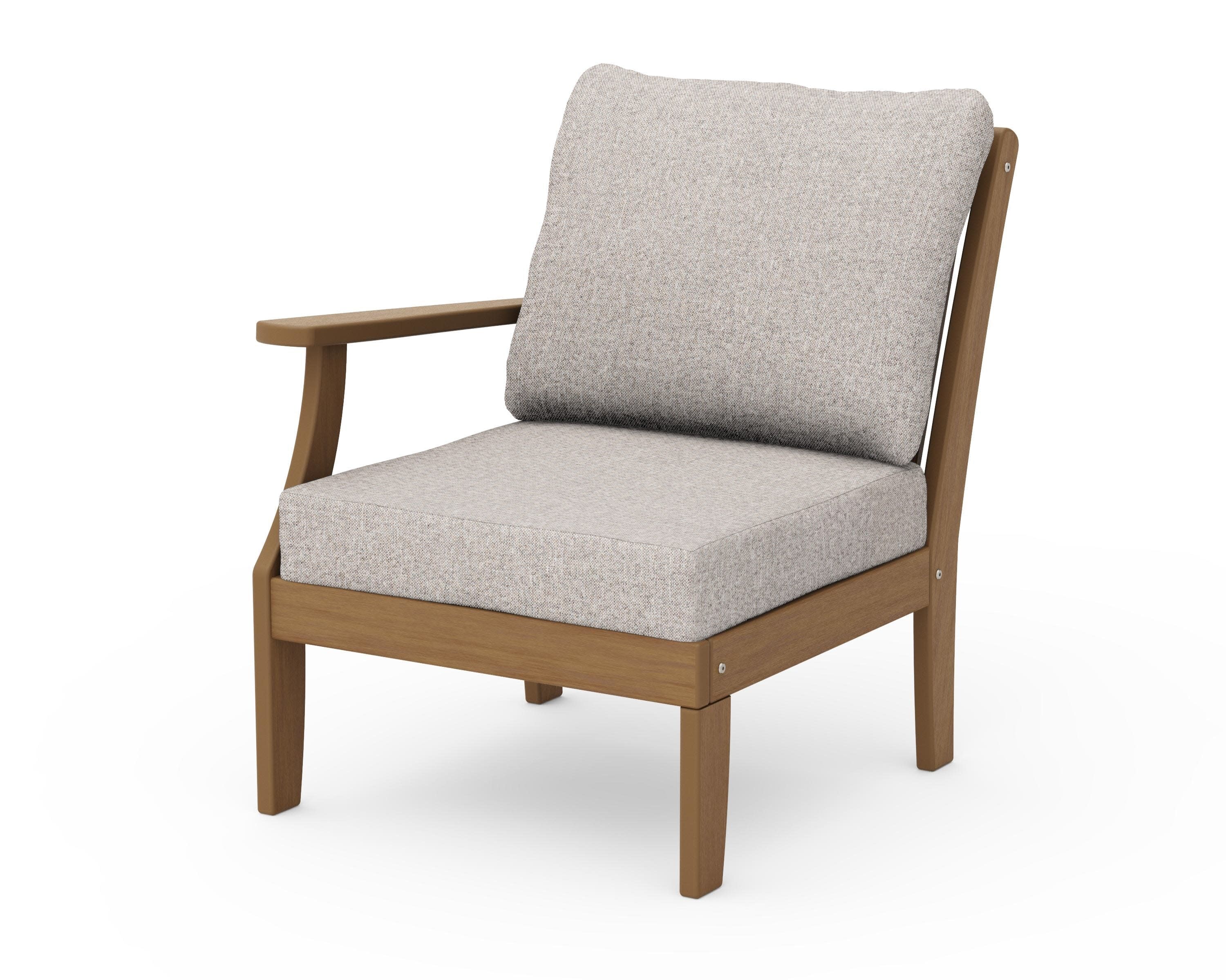 Braxton Modular Left Arm Chair in Natural / Weathered Tweed
