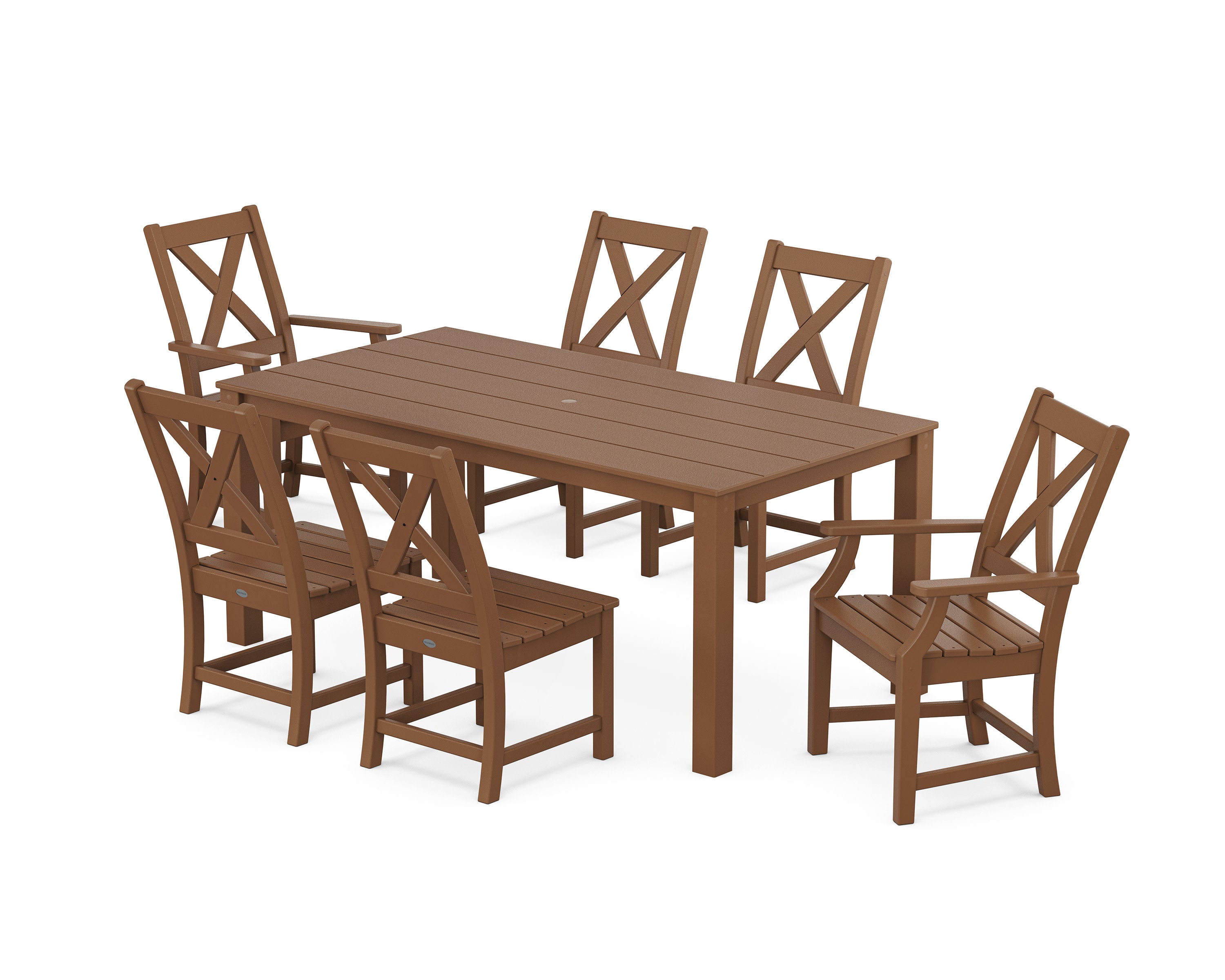 Braxton 7-Piece Parsons Dining Set in Teak