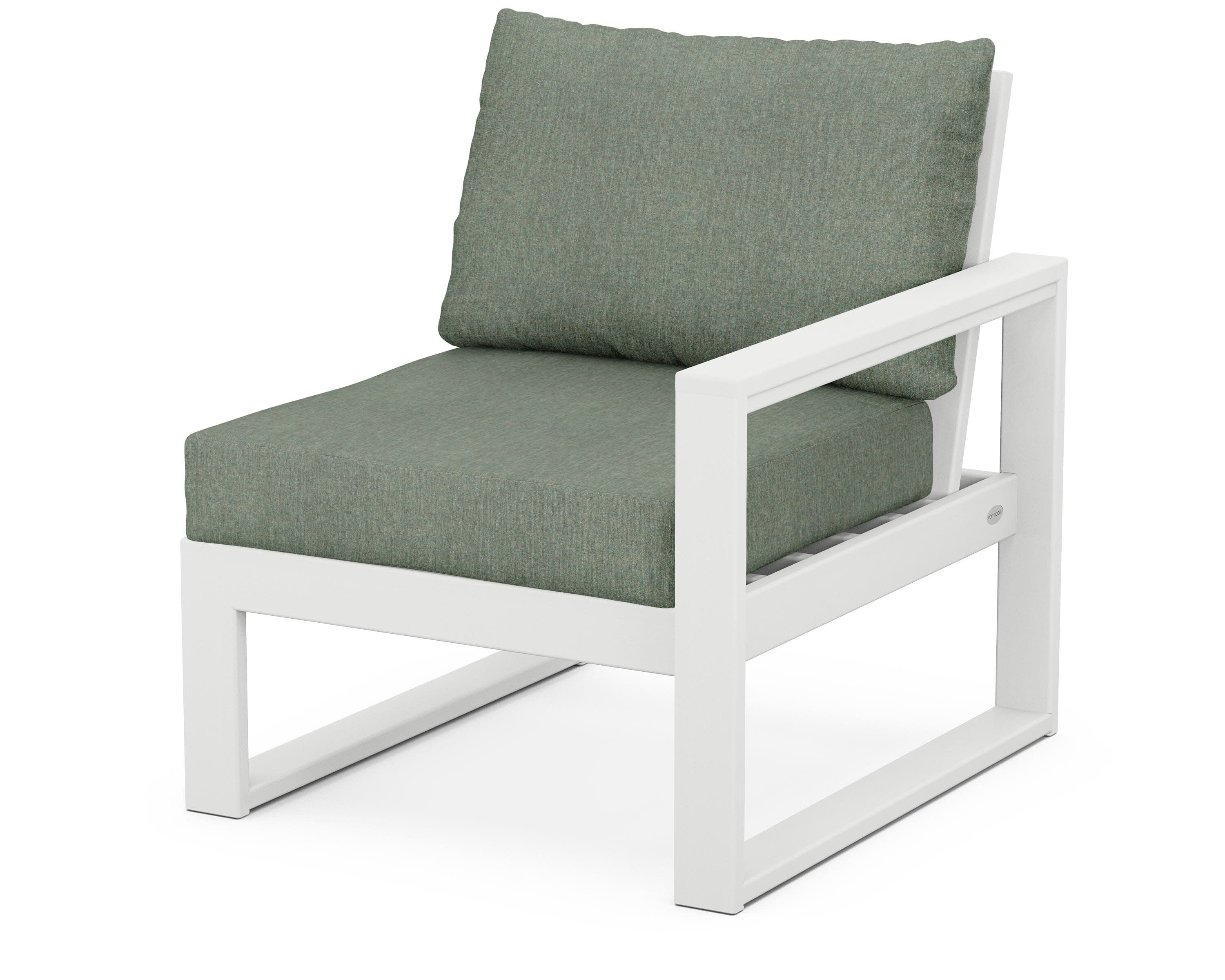 EDGE Modular Right Arm Chair in White / Cast Sage