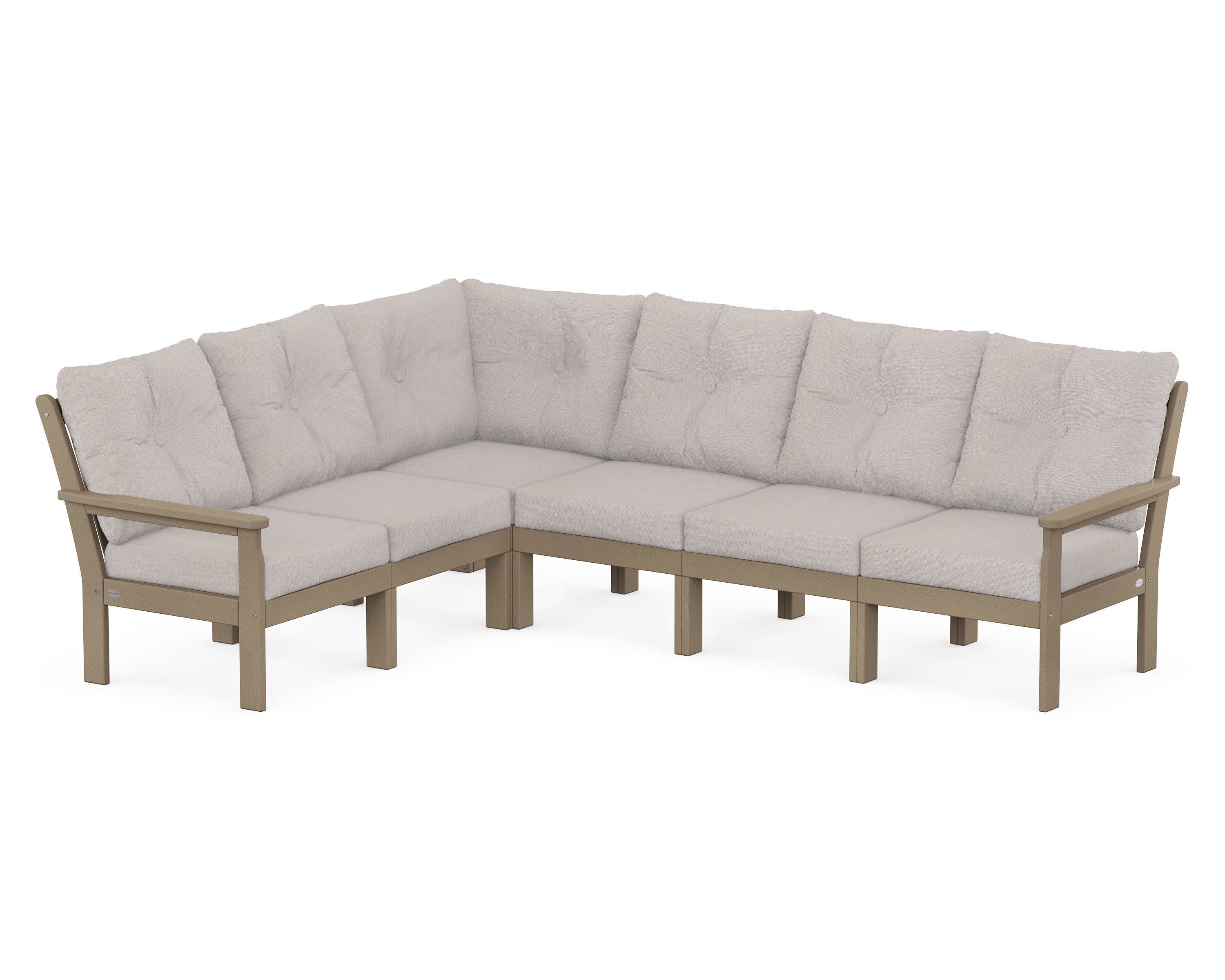 Vineyard 6-Piece Sectional in Vintage Sahara / Dune Burlap