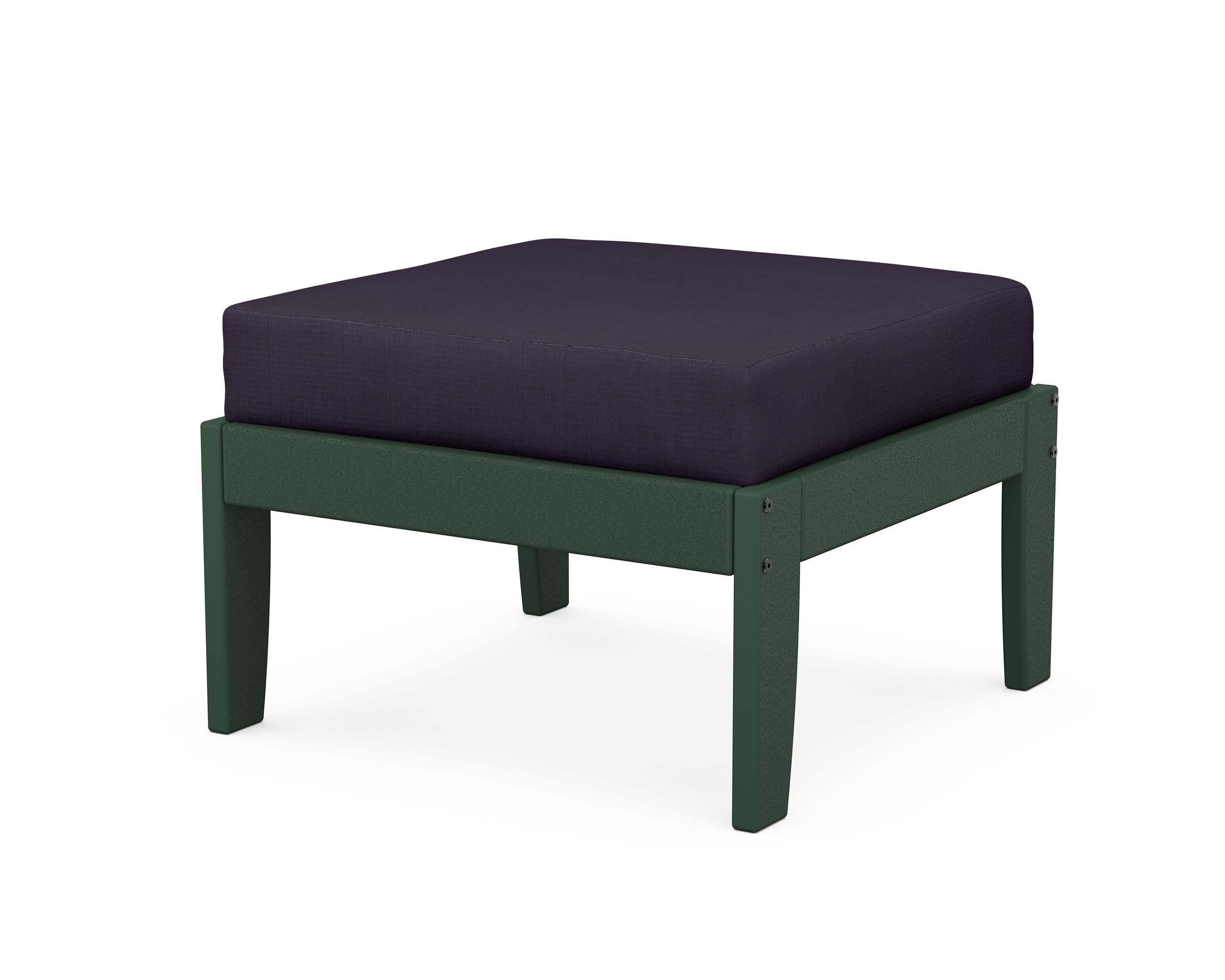 Modular Ottoman - Classic in Green / Navy Linen