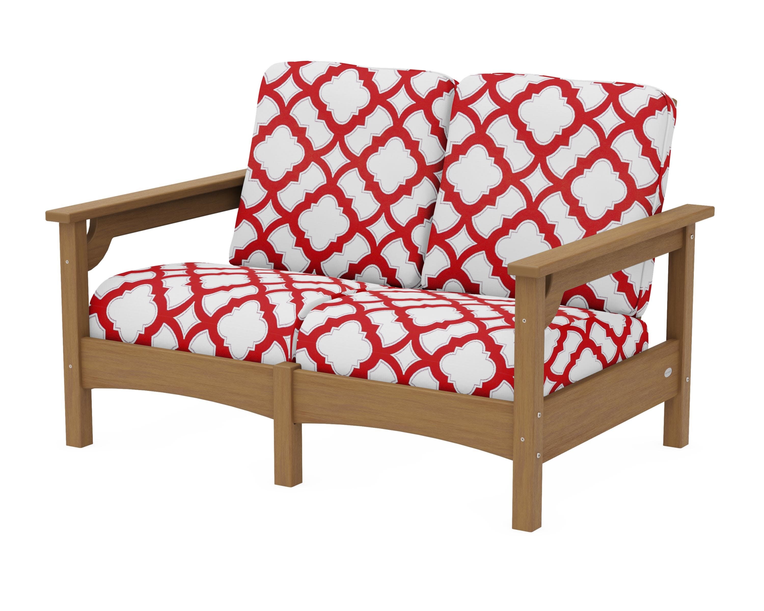 Club Loveseat in Natural / Trellis Crimson