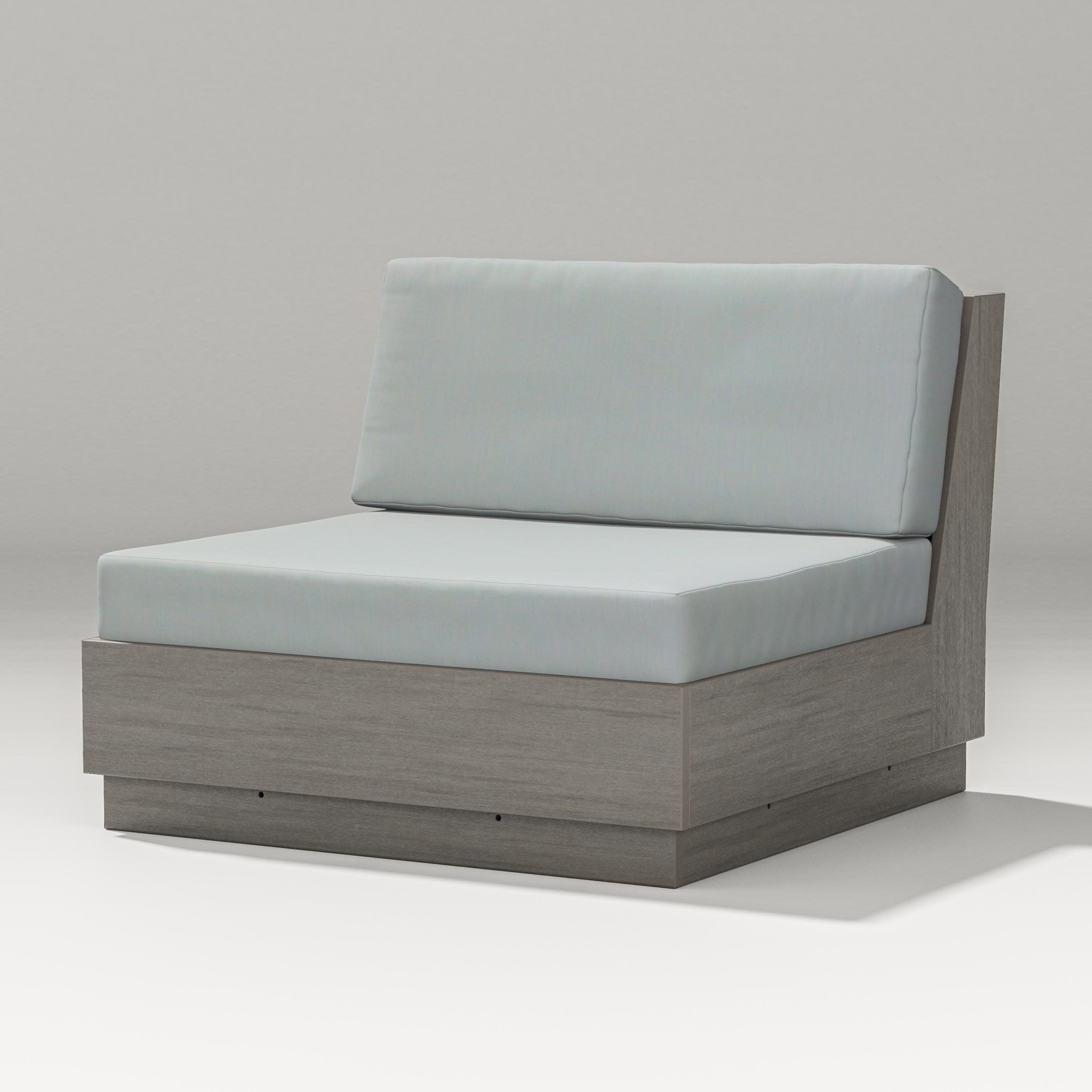 Elevate Modular Armless Chair in Driftwood / Spa