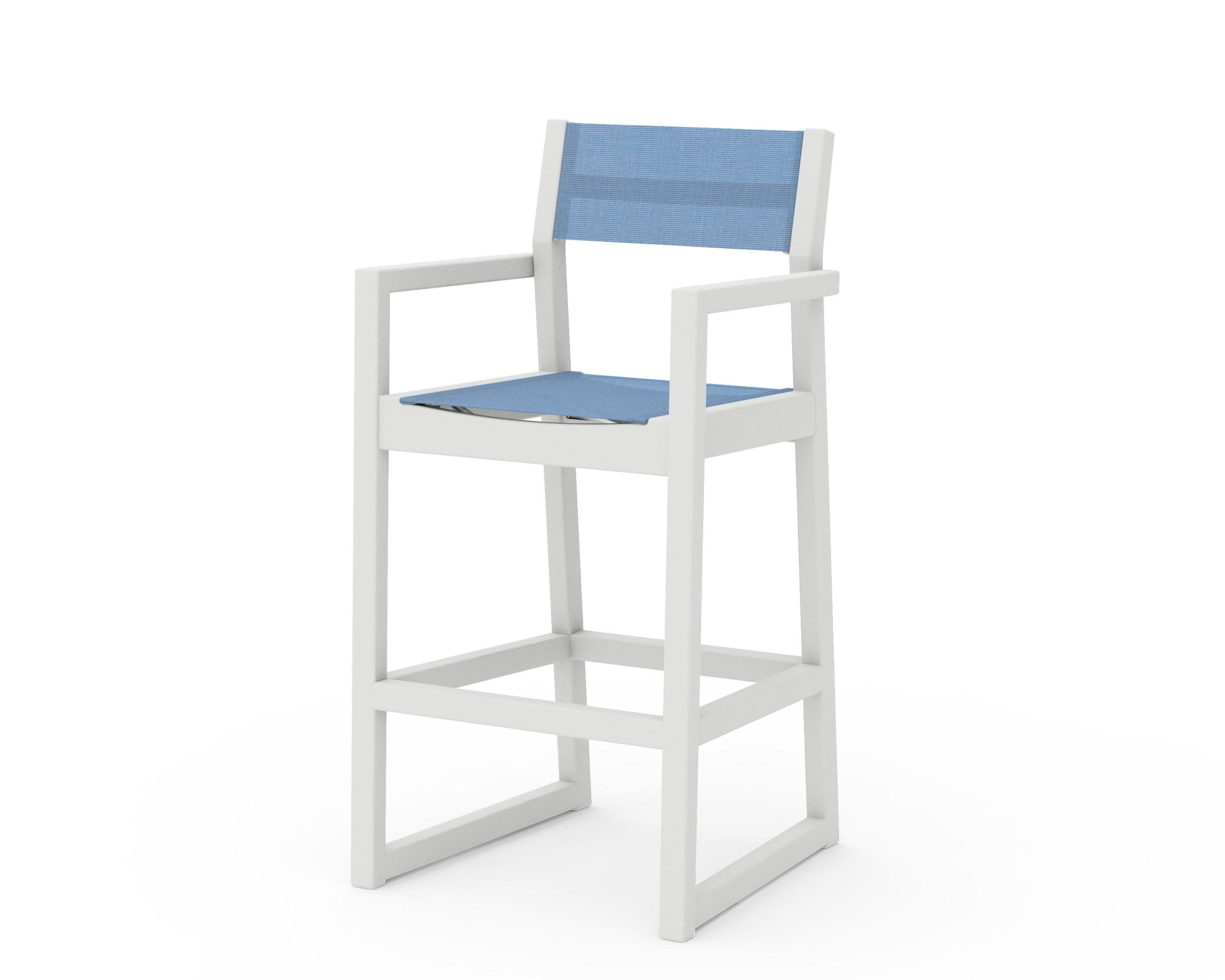 EDGE Sling Bar Arm Chair in Vintage White / Poolside Sling
