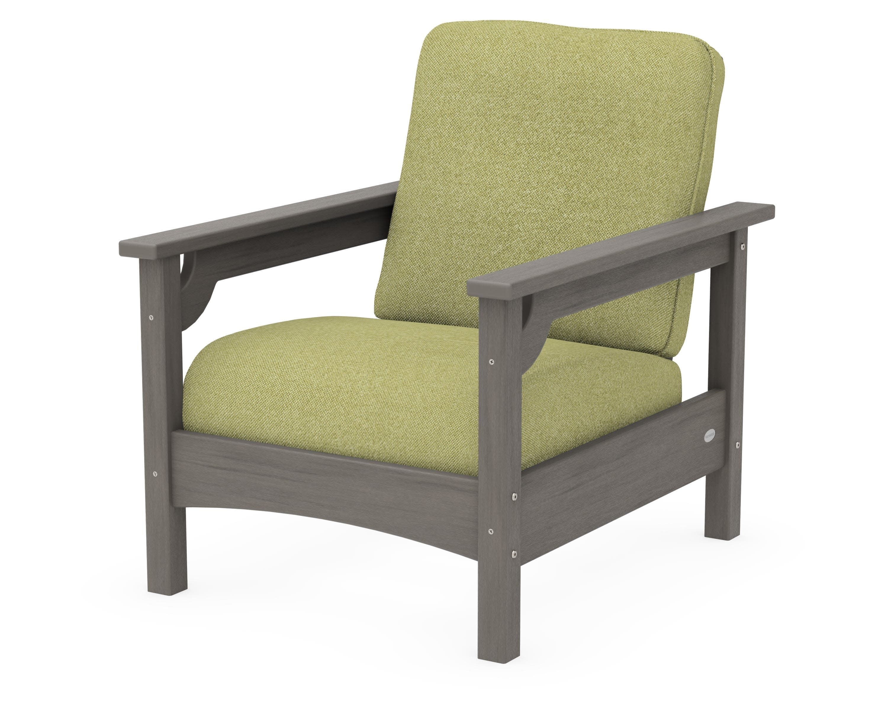 Club Chair in Driftwood / Chartreuse Boucle