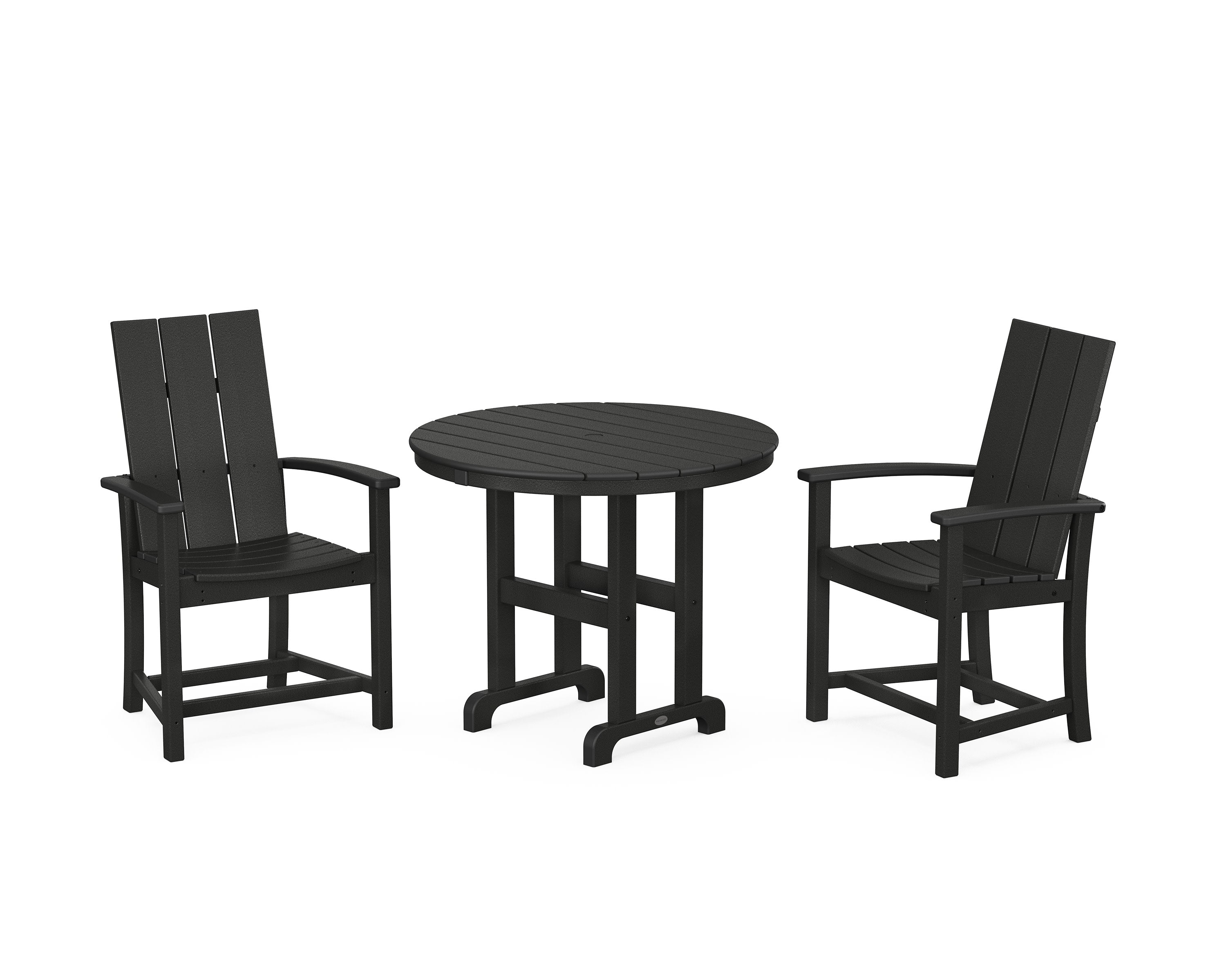 Modern Adirondack 3-Piece Round Farmhouse Dining Set in Black