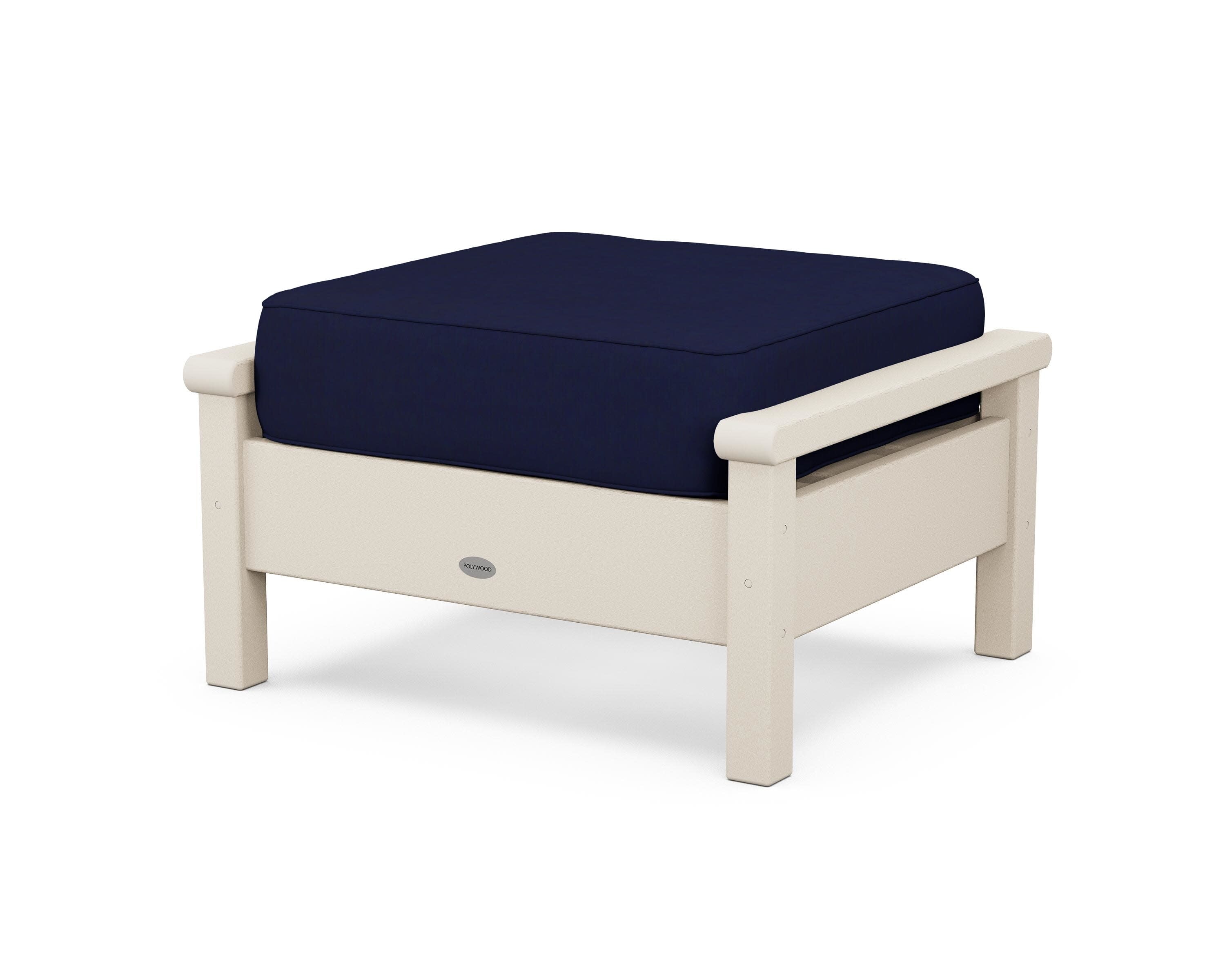 Harbour Deep Seating Ottoman in Sand / Navy