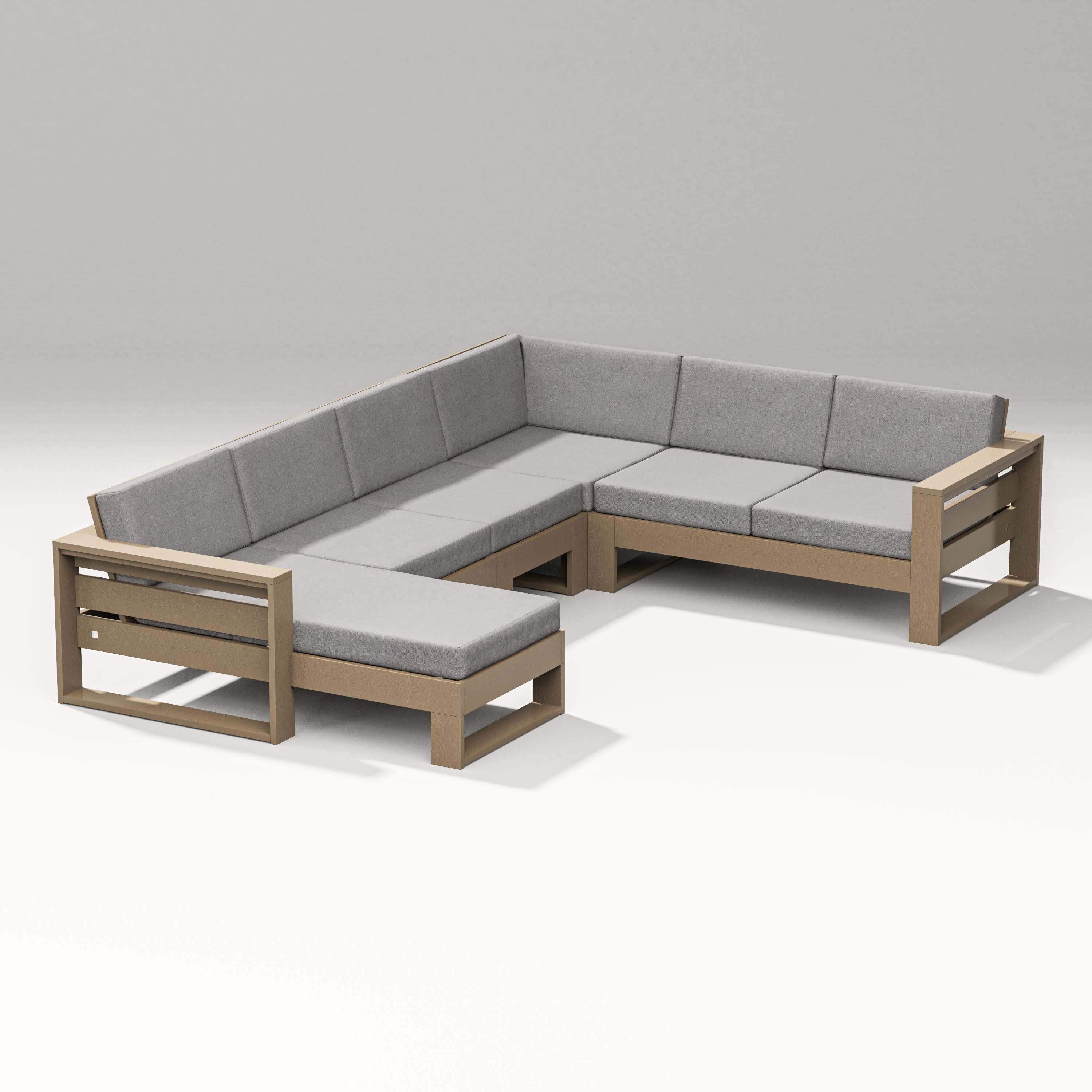 Latitude Corner Sectional with Left Chaise in Vintage Sahara / Grey Mist