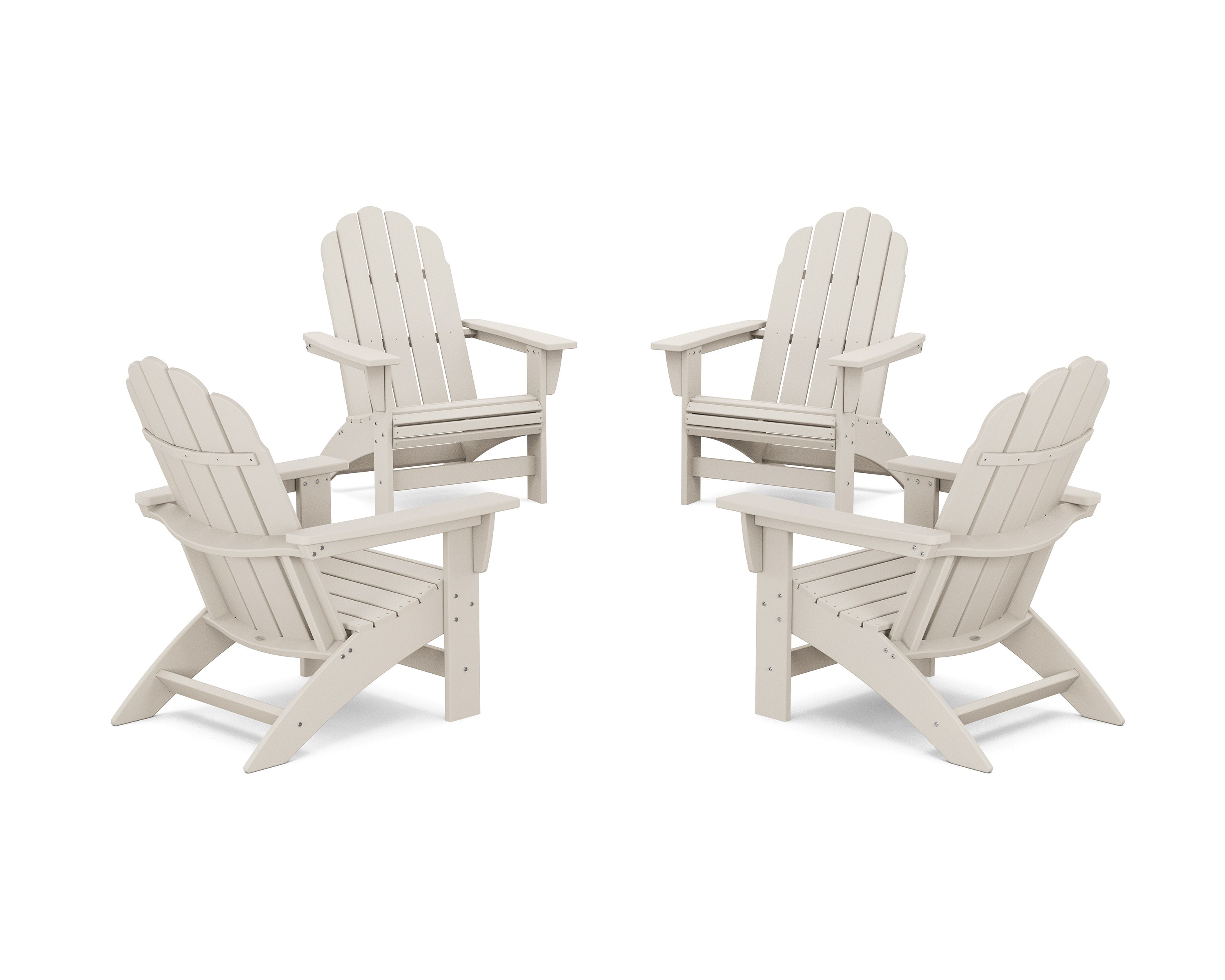 4-Piece Vineyard Grand Adirondack Chair Conversation Set in Sand