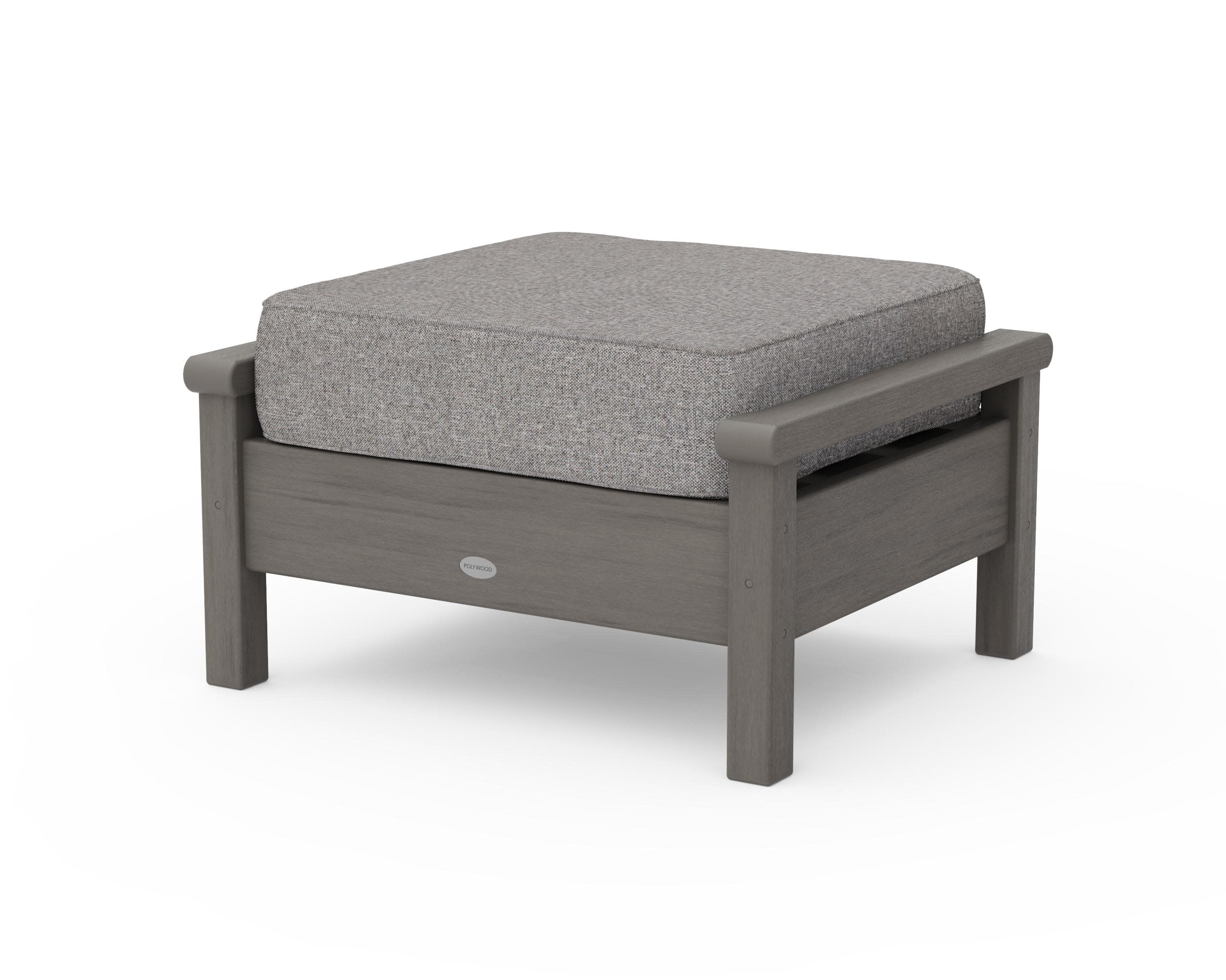Harbour Deep Seating Ottoman in Driftwood / Grey Mist