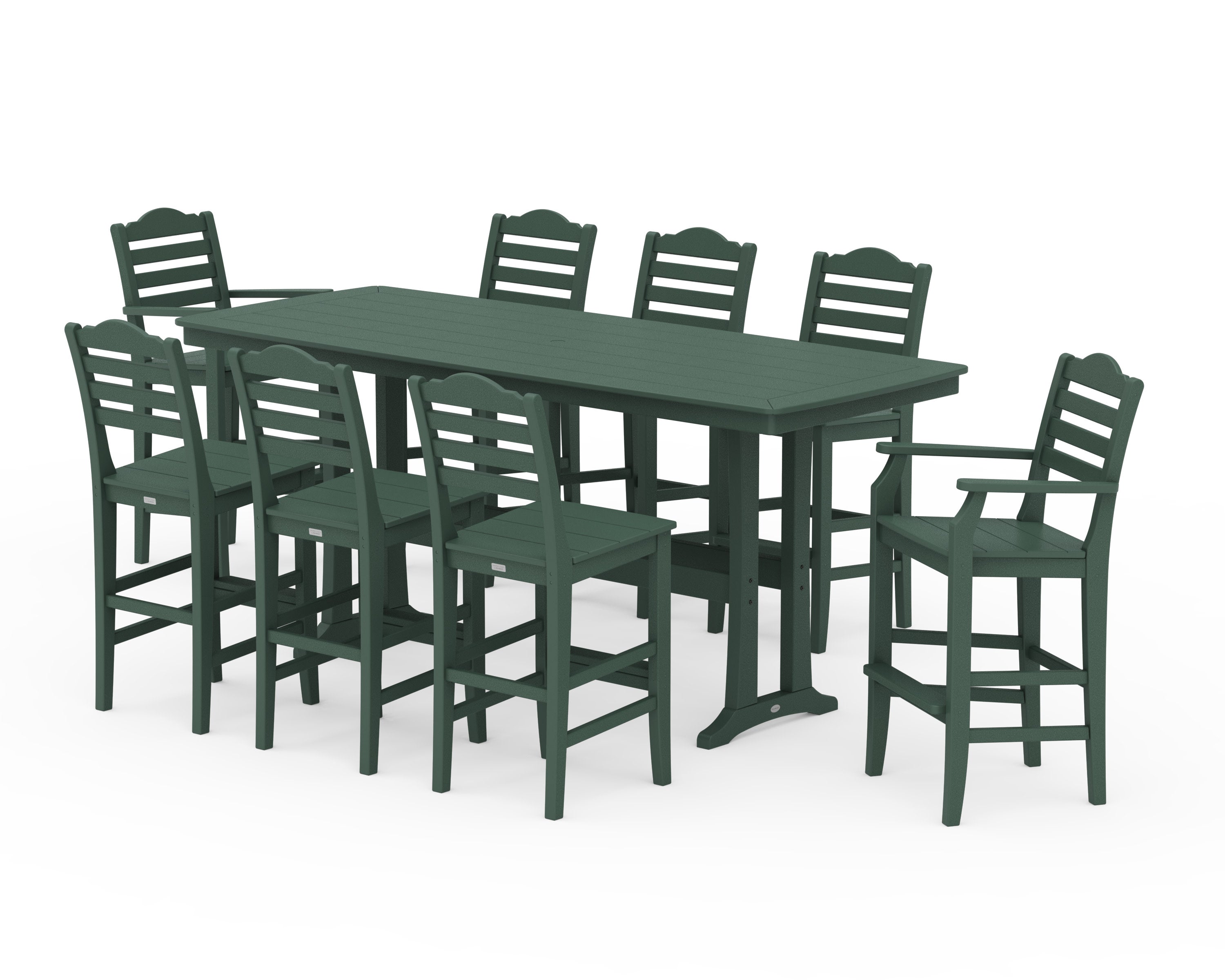 Savannah 9-Piece Bar Set with Trestle Legs in Green
