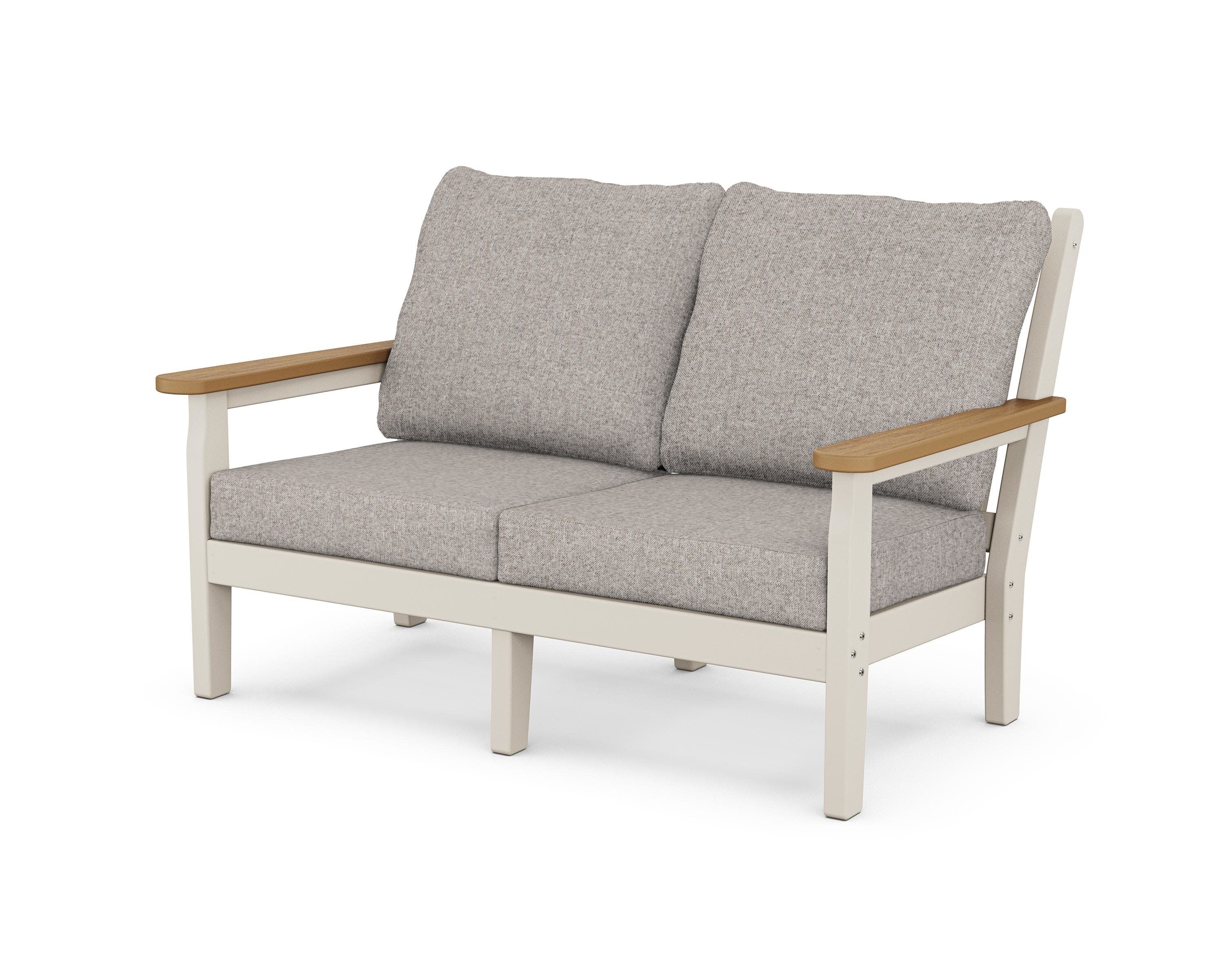 Chippendale Deep Seating Loveseat in Sand / Natural / Weathered Tweed