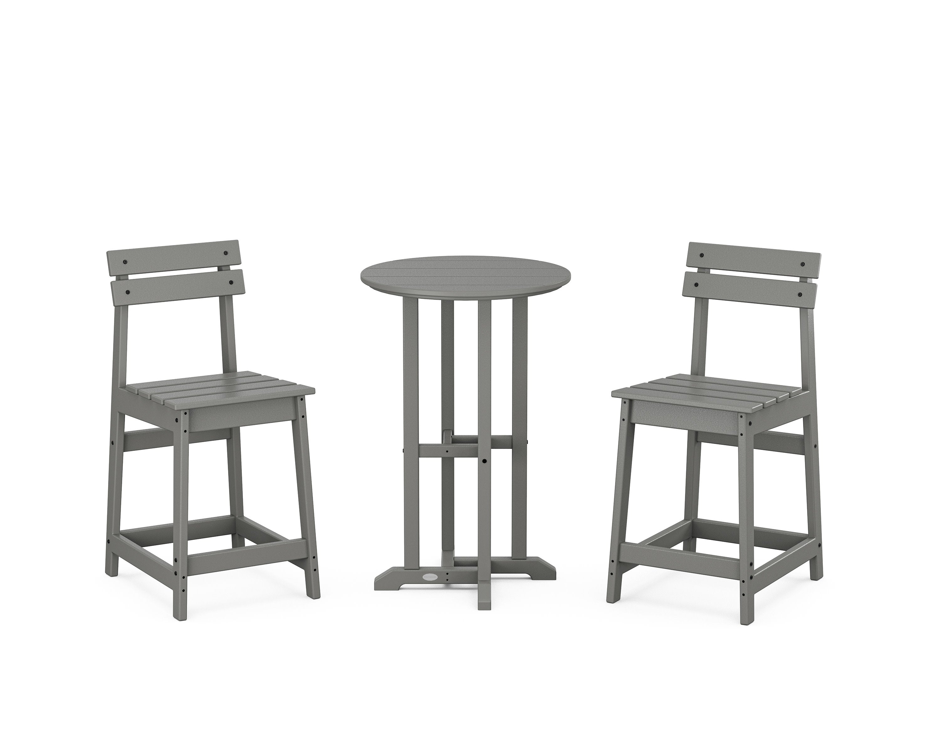 Modern Studio Plaza 3-Piece Bistro Counter Set in Slate Grey