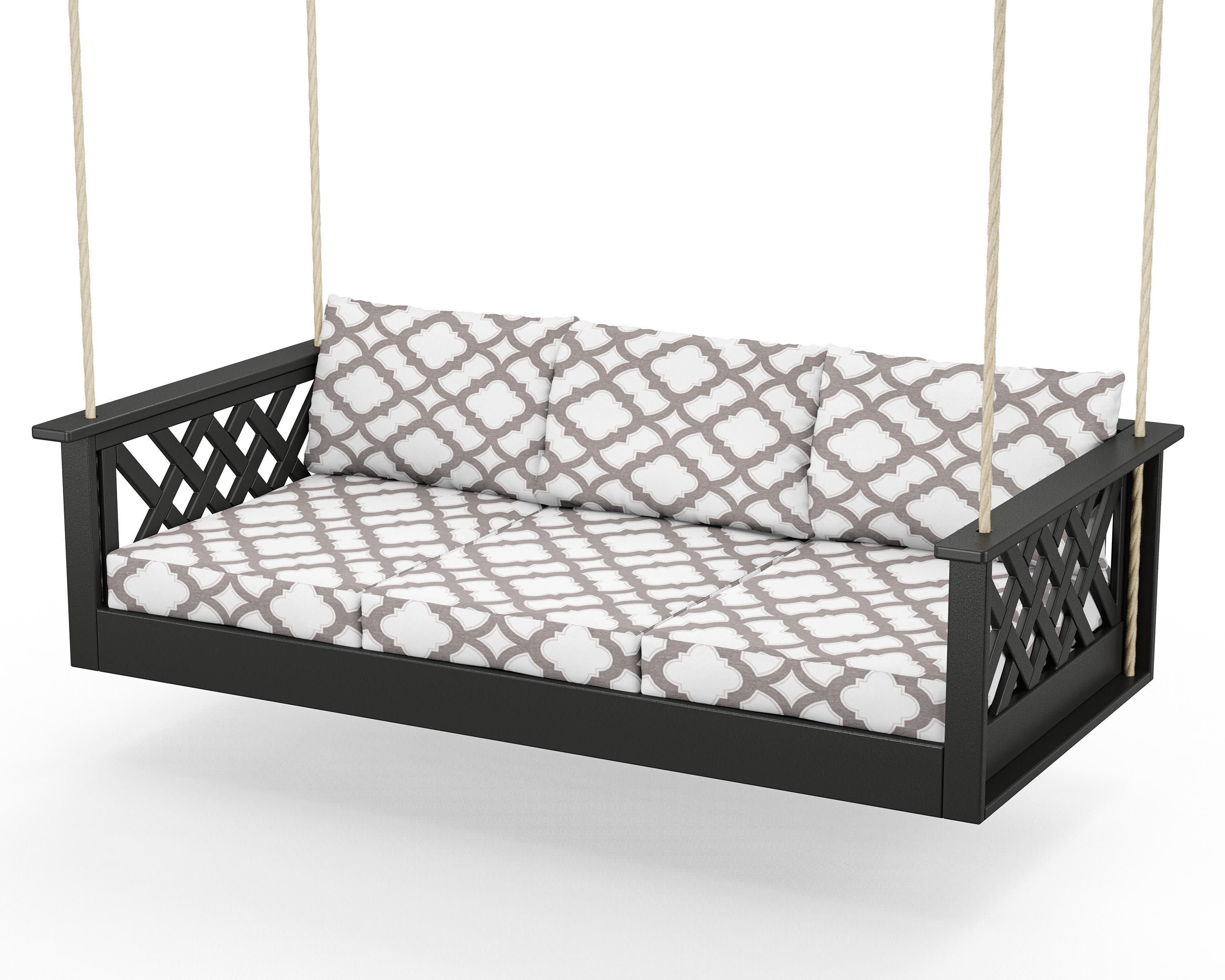 Wovendale Daybed Swing in Black / Trellis Grey Mist